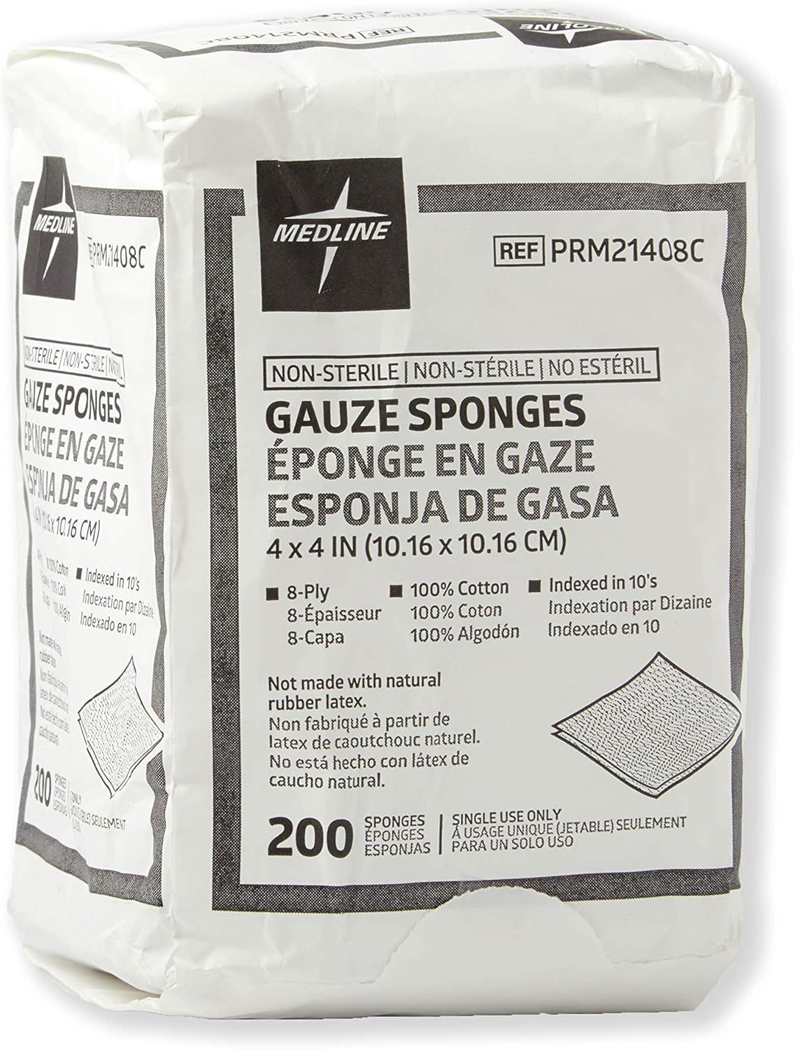Displays the product packaging on a clean white background to show shoppers exactly what they will receive, including product details, size, quantity, and brand information.