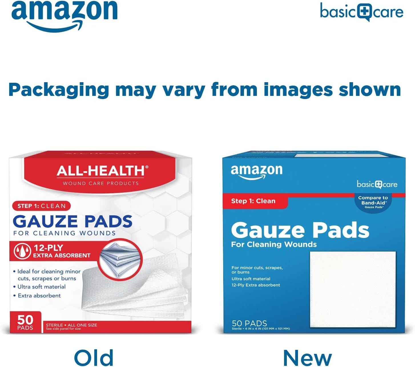 Shows shoppers that the same product may arrive in different branded packaging (All-Health or Amazon Basic Care), managing expectations and reinforcing that…