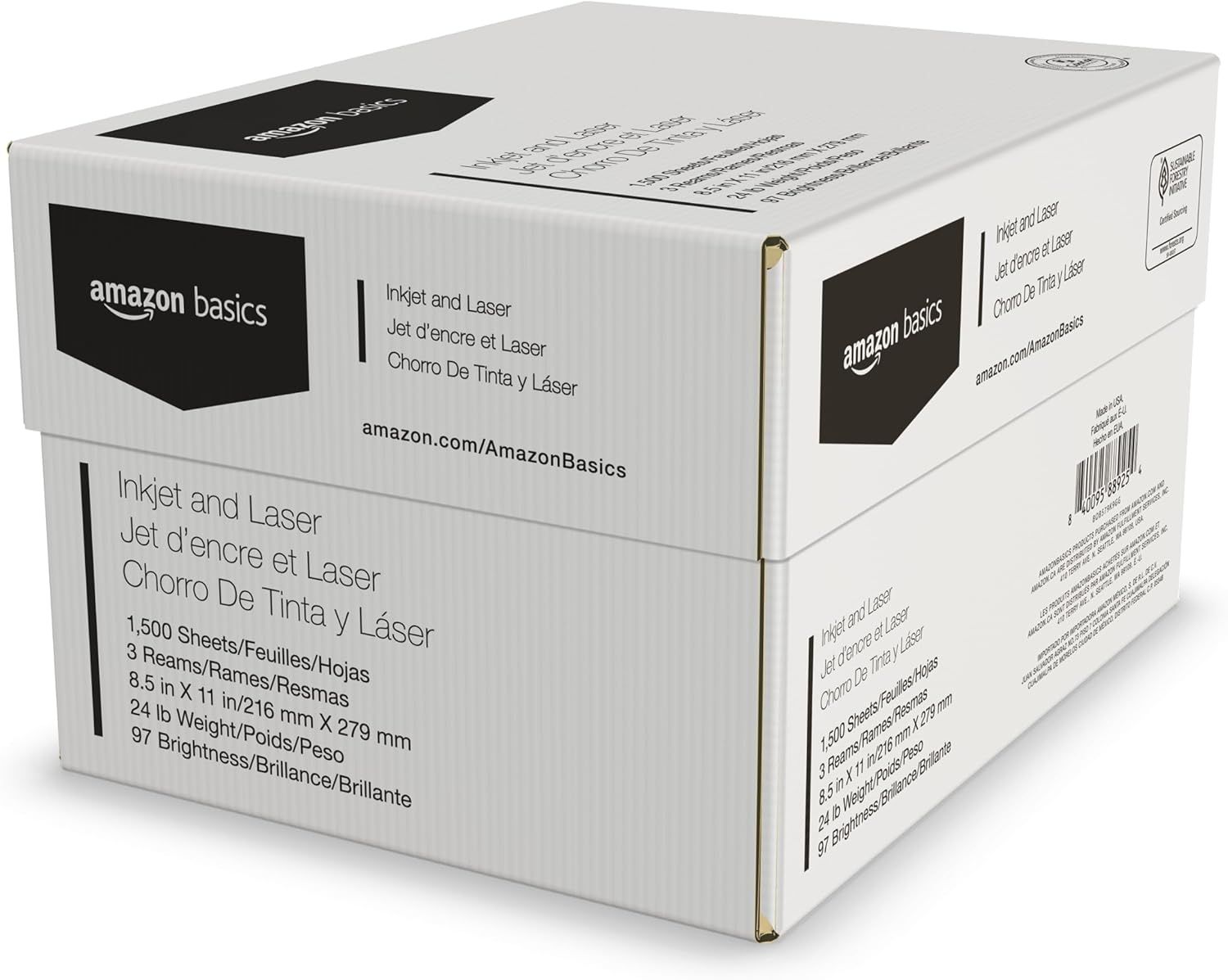 Shows the physical product packaging on a clean white background to give shoppers a clear view of what they will receive, including the Amazon Basics branding and product specifications.