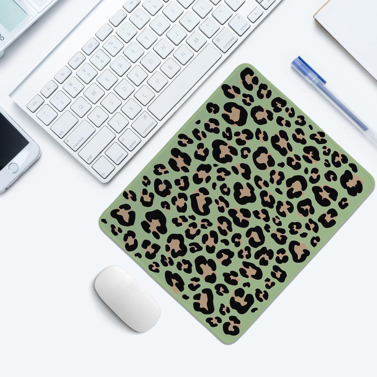 Shows the mouse pad in a real-world office or workspace setting to help shoppers visualize how the product fits into their daily environment.