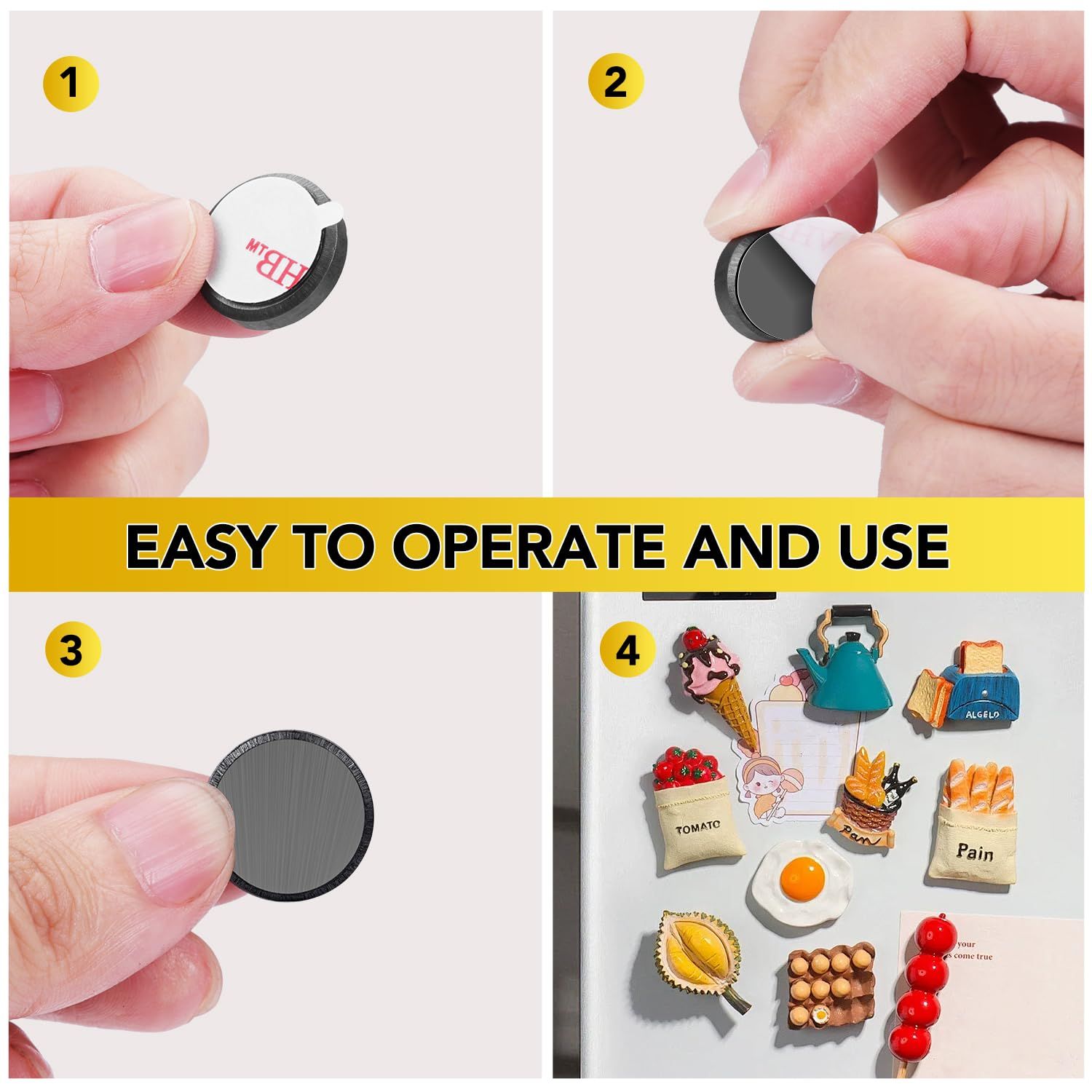 Demonstrates the simple 3-step process for installing and using the product, reassuring shoppers that it requires minimal effort to set up and apply to surfaces. Highlights the product's ease of…