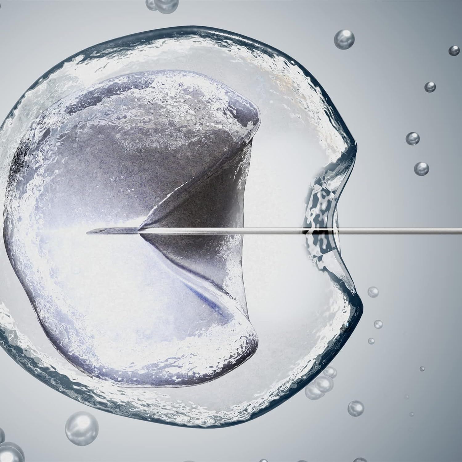 Provides a clean, professional visualization of a medical or scientific procedure (likely IVF/fertility treatment) to help shoppers understand the product's application in a real-world context…