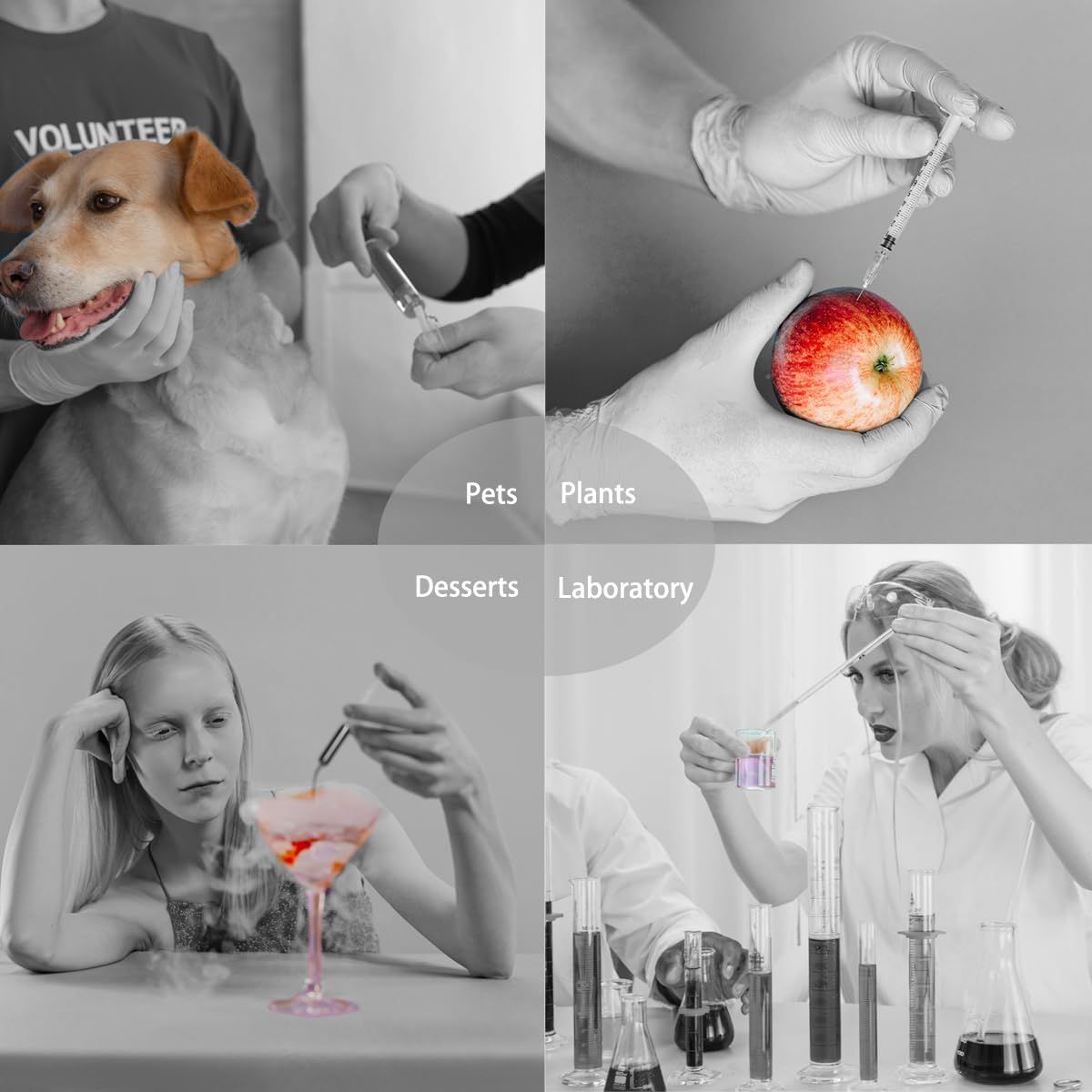 Demonstrates the product's versatility by showing four distinct application scenarios where it can be used, reassuring shoppers that it works across diverse contexts.