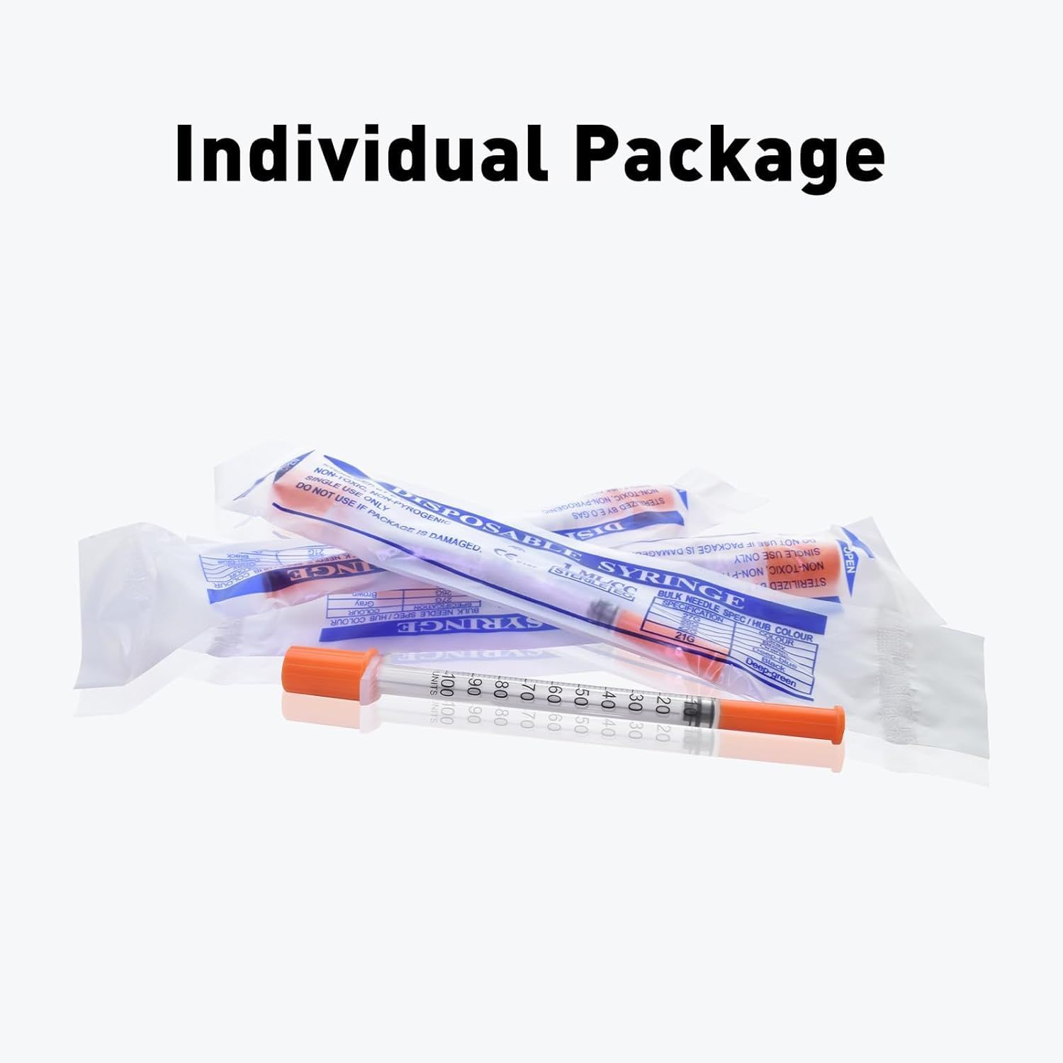 Highlights that the product comes in individually wrapped packages, emphasizing convenience, hygiene, and portability for single-use applications.