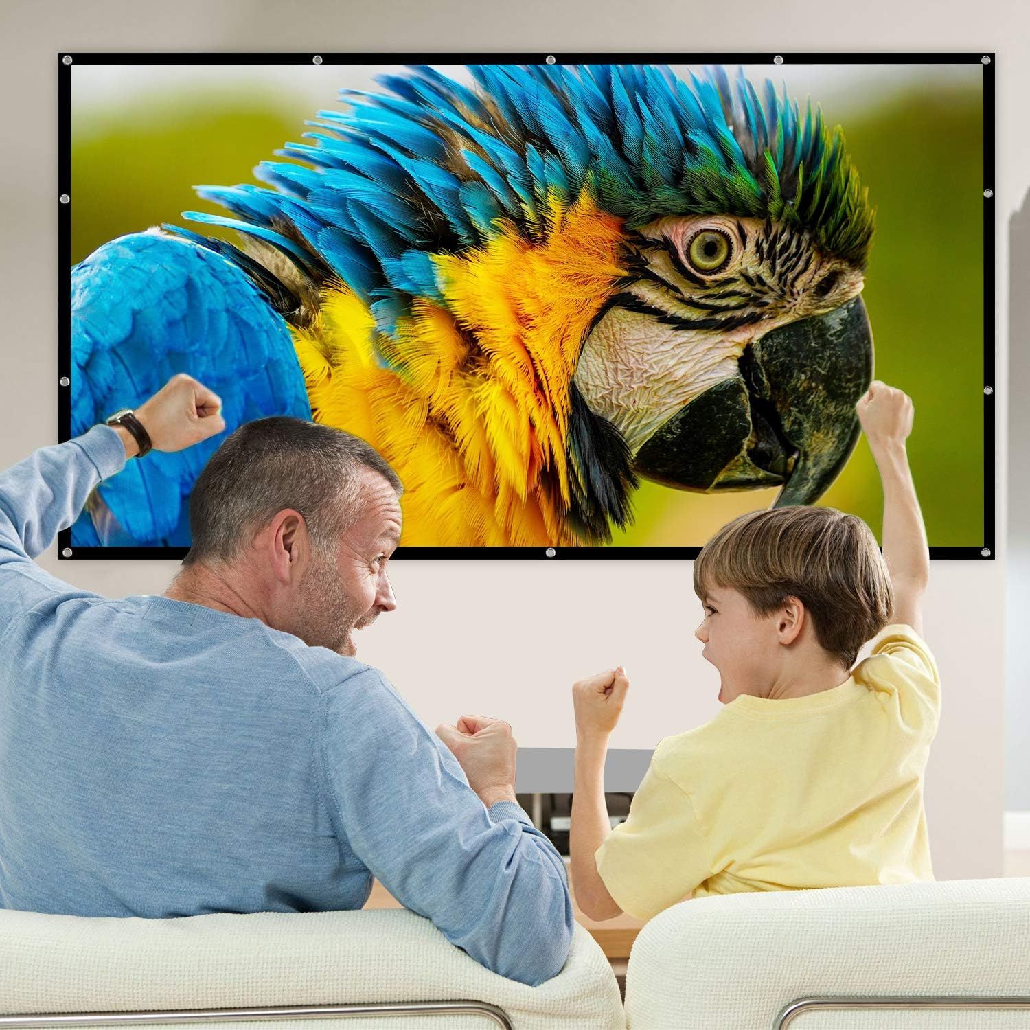 Demonstrates the product in a real-world home setting, showing a father and son enjoying content together to convey the emotional experience and…