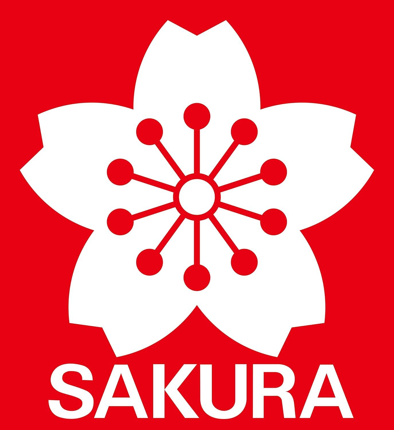 Establishes brand recognition and identity through the prominent display of the Sakura brand logo and name.
