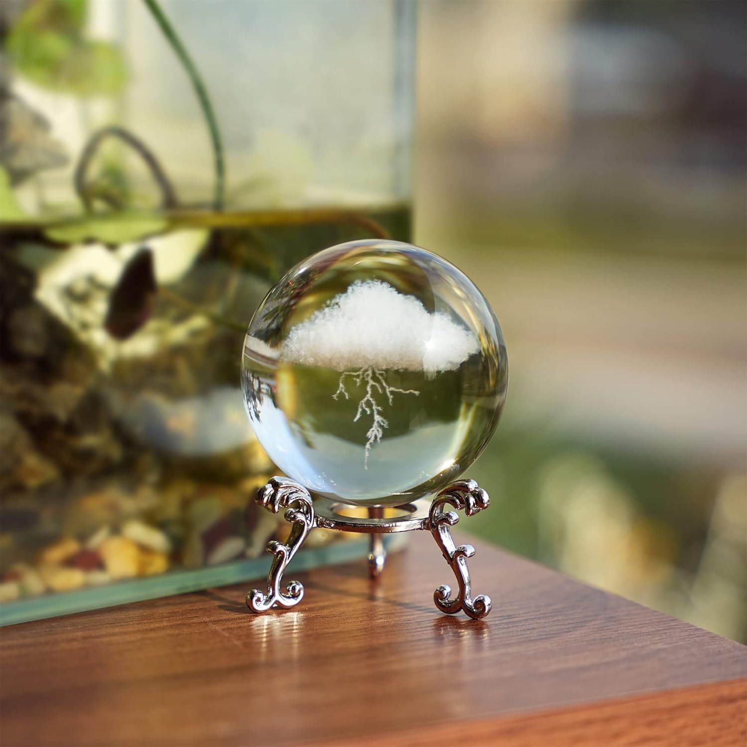 Showcases the product in a real-world home setting to help shoppers visualize how it would look as a decorative piece in their own space.