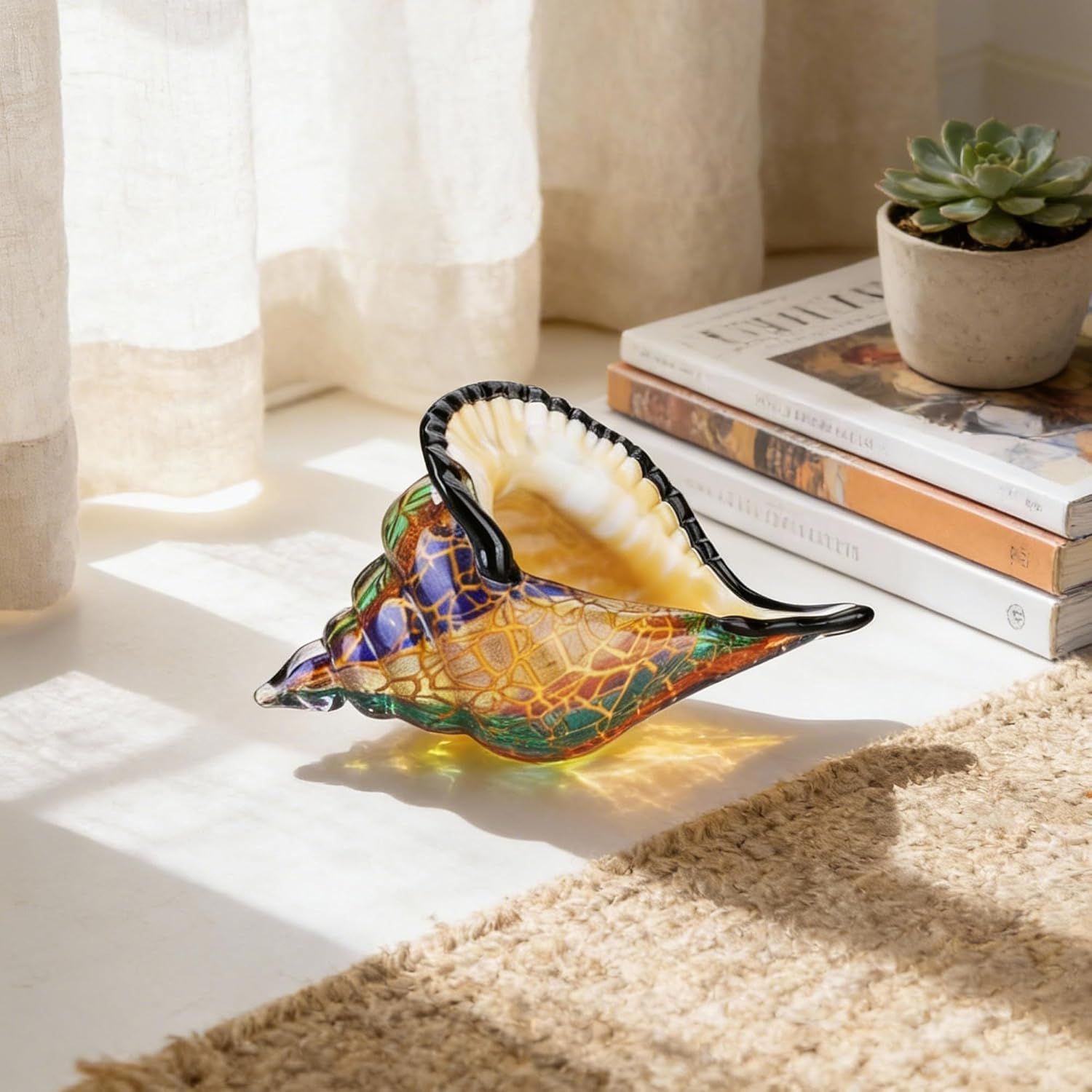 Showcases the product as an elegant decorative piece in a real-world home setting, helping shoppers visualize how it would look in their own space.