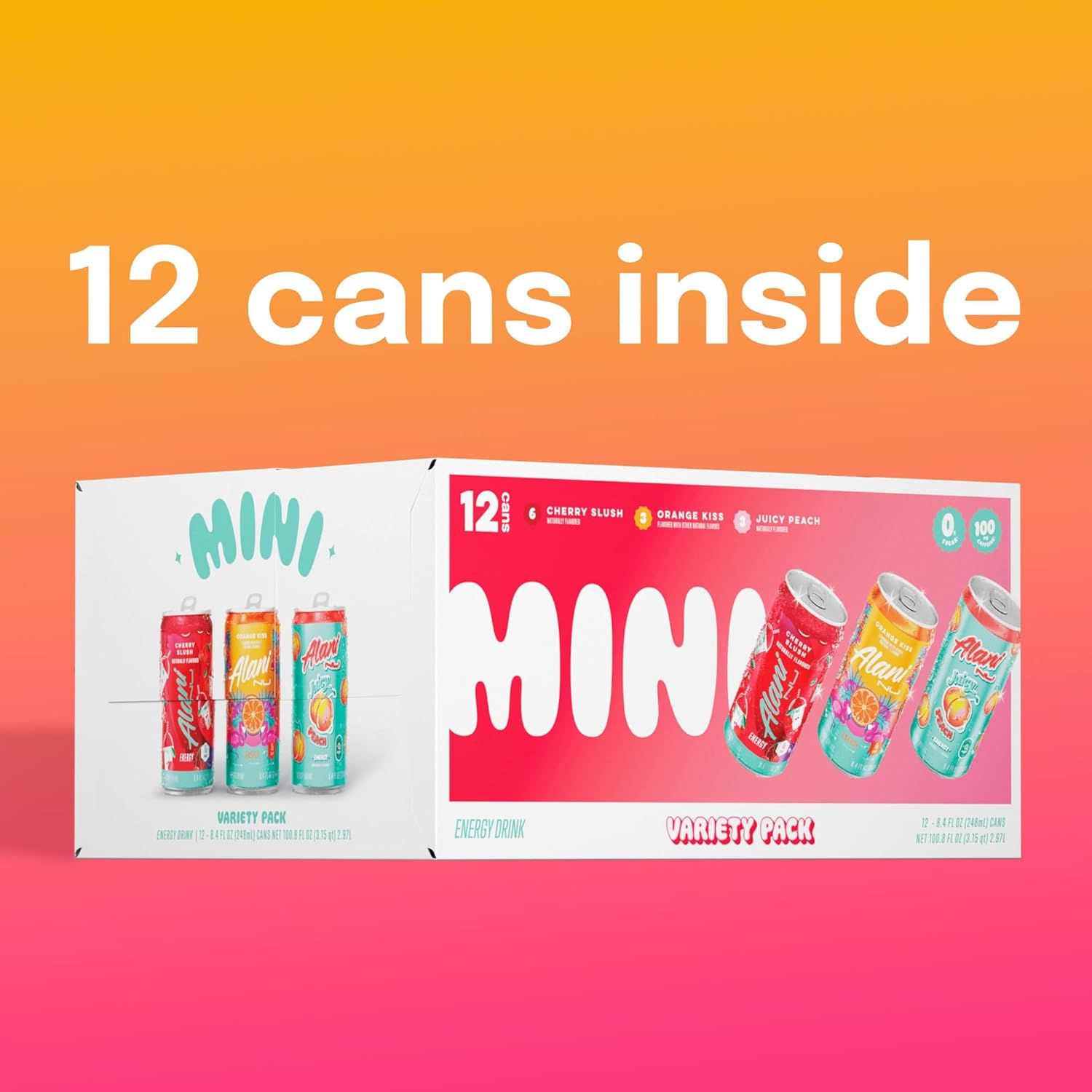 Communicates the quantity and variety of cans included in the package to help shoppers understand what they receive with their purchase.