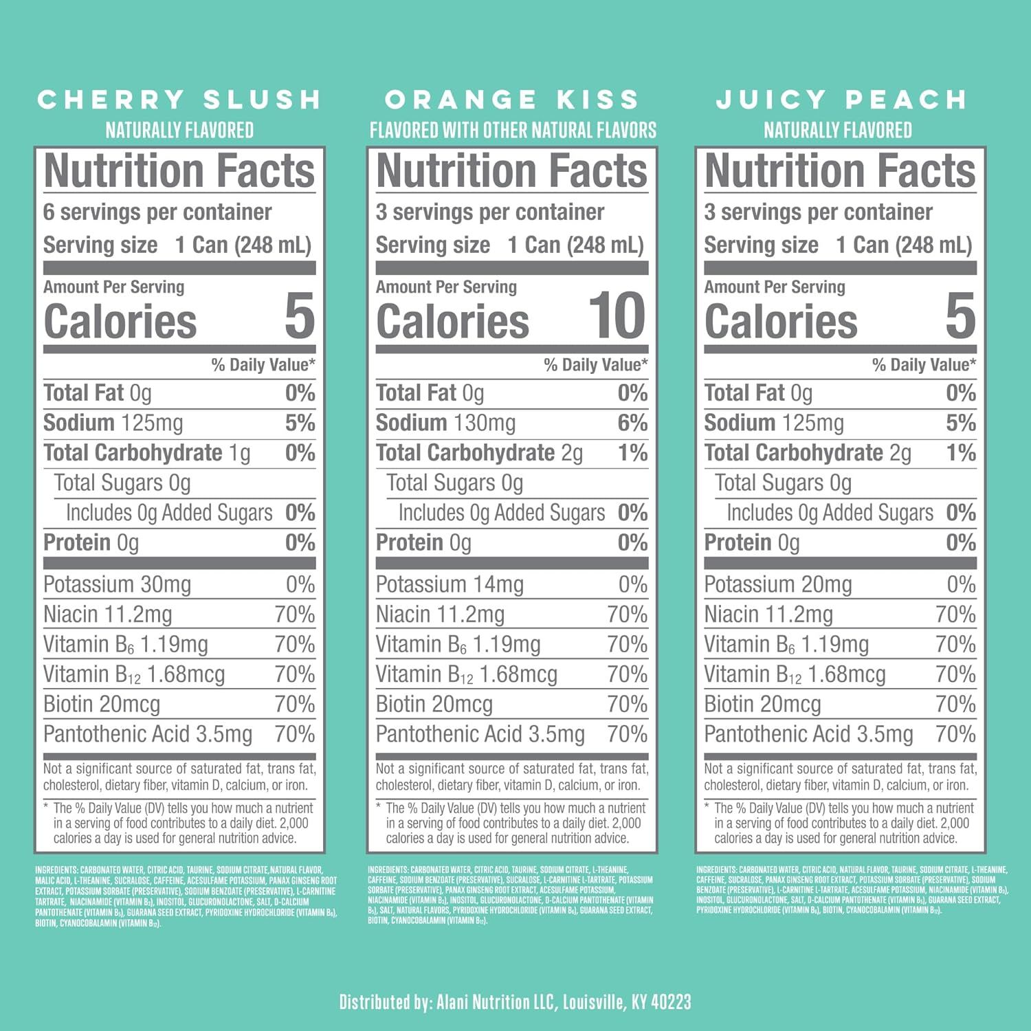 Showcases the brand's product lineup by displaying three different flavor options side-by-side with their nutrition facts, helping shoppers compare and choose…