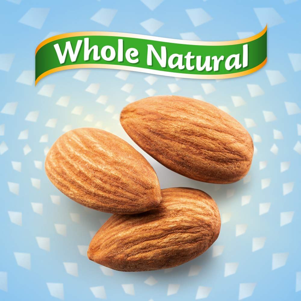 Communicates that the product is whole and natural, emphasizing the purity and quality of the almonds to appeal to health-conscious shoppers.