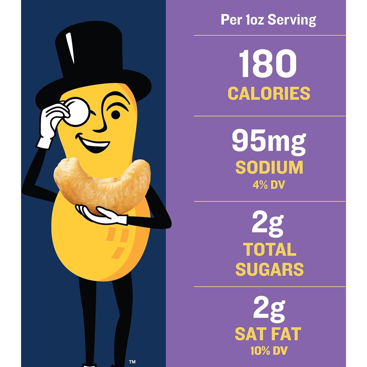 Communicates multiple nutritional metrics per serving to inform shoppers about the product's calorie count, sodium content, sugar levels, and saturated fat,…