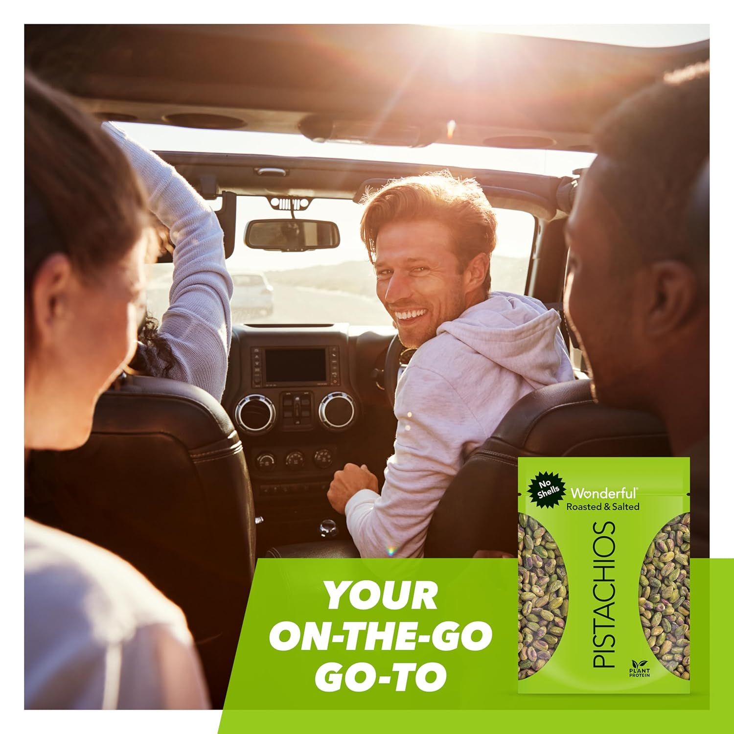 Communicates that the product is perfect for travel and active lifestyles, positioning it as a convenient snack for road trips and adventures.
