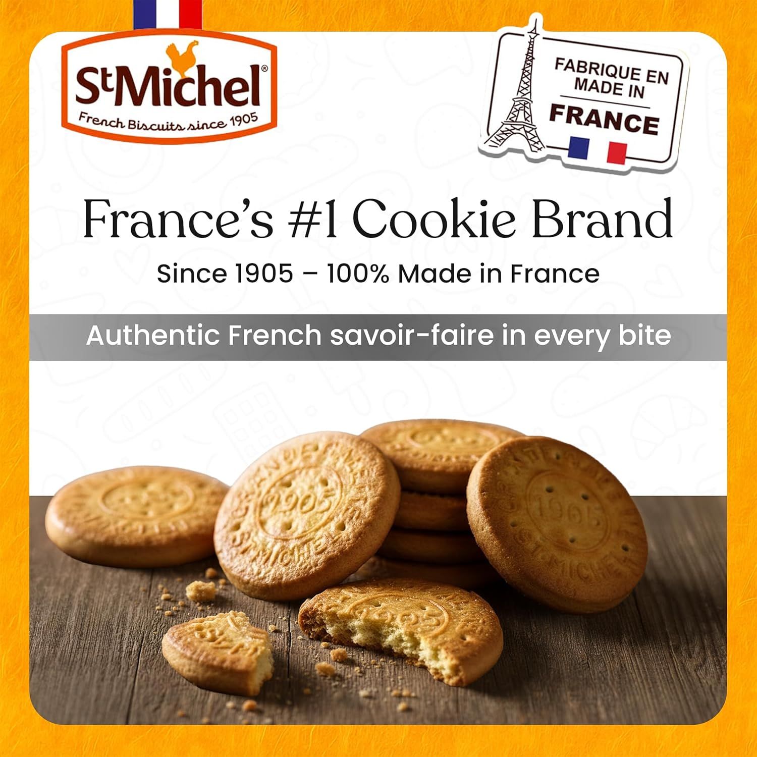 Communicates the brand's heritage, authenticity, and market leadership position to build trust and emotional connection with shoppers seeking authentic French…