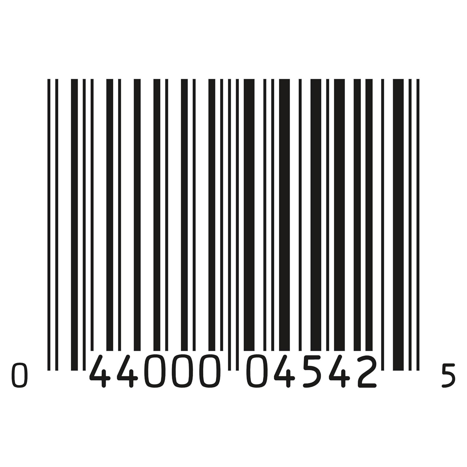 Displays the product barcode for scanning and identification purposes, providing essential product information for retail and inventory management.