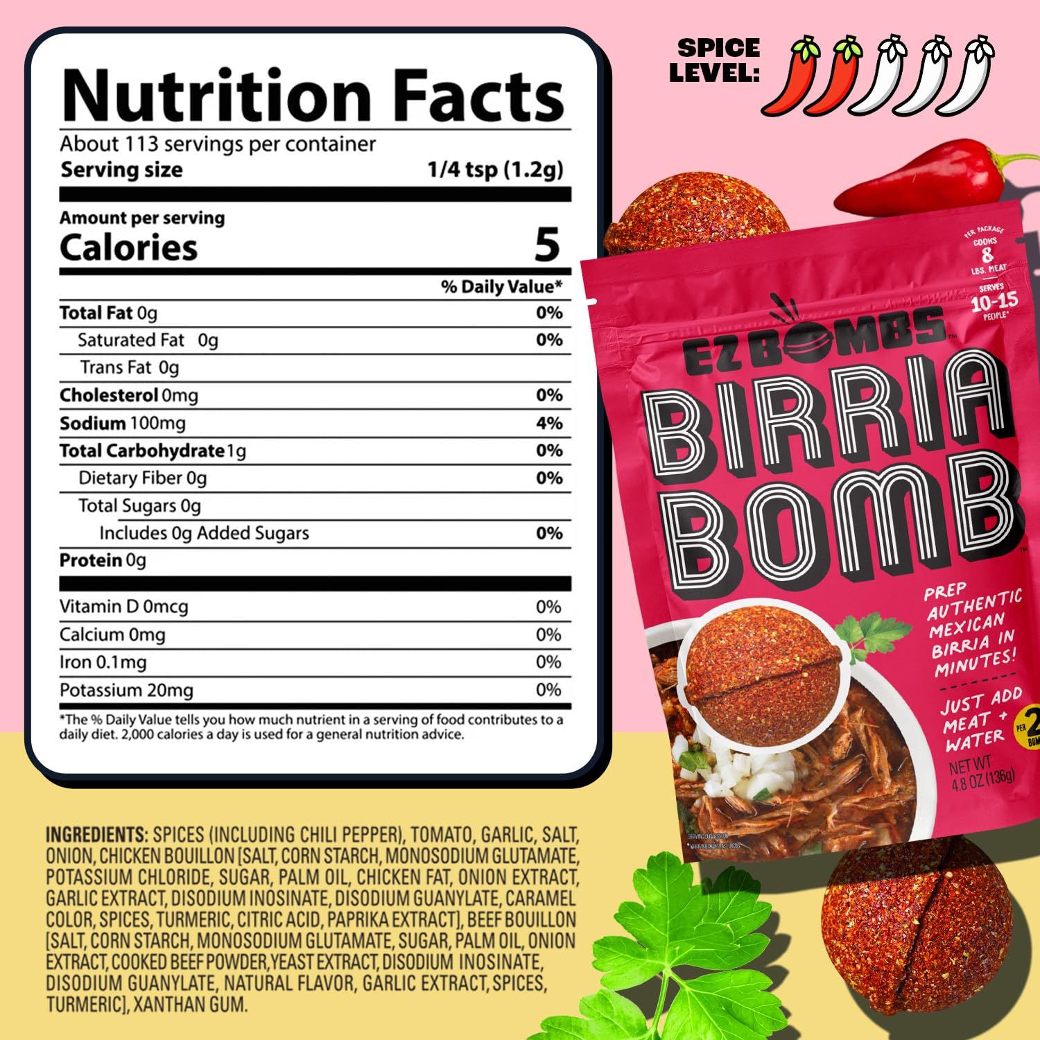Provides comprehensive product information including nutritional content, full ingredients list, and spice level to help shoppers make informed purchasing…