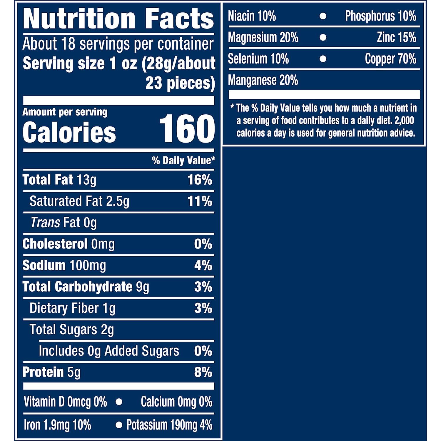 Provides comprehensive nutritional facts and highlights the product's rich vitamin and mineral content to inform shoppers about the health benefits and nutritional value per serving.