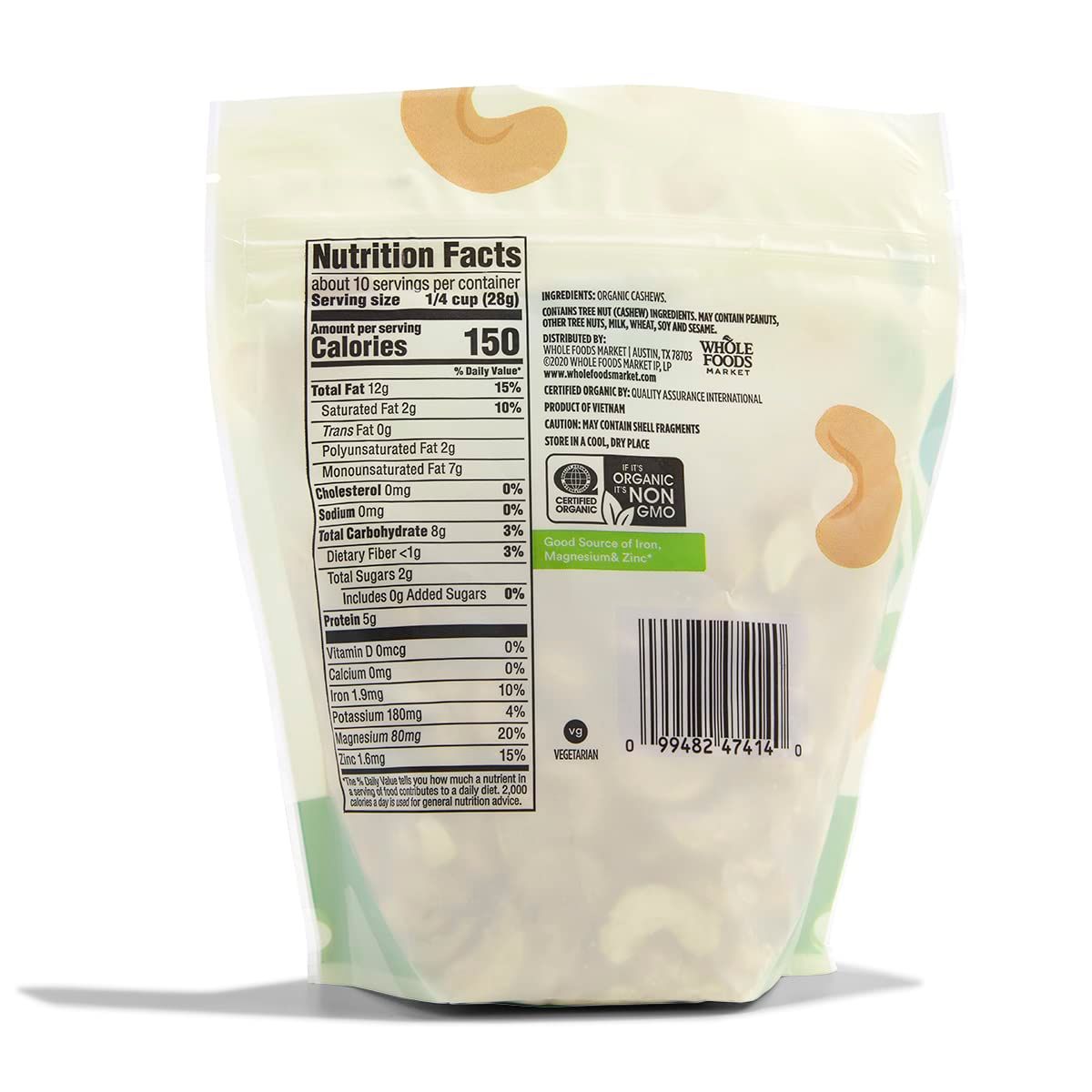 Communicates the product's organic and non-GMO certifications to reassure health-conscious shoppers about the product's quality and environmental…