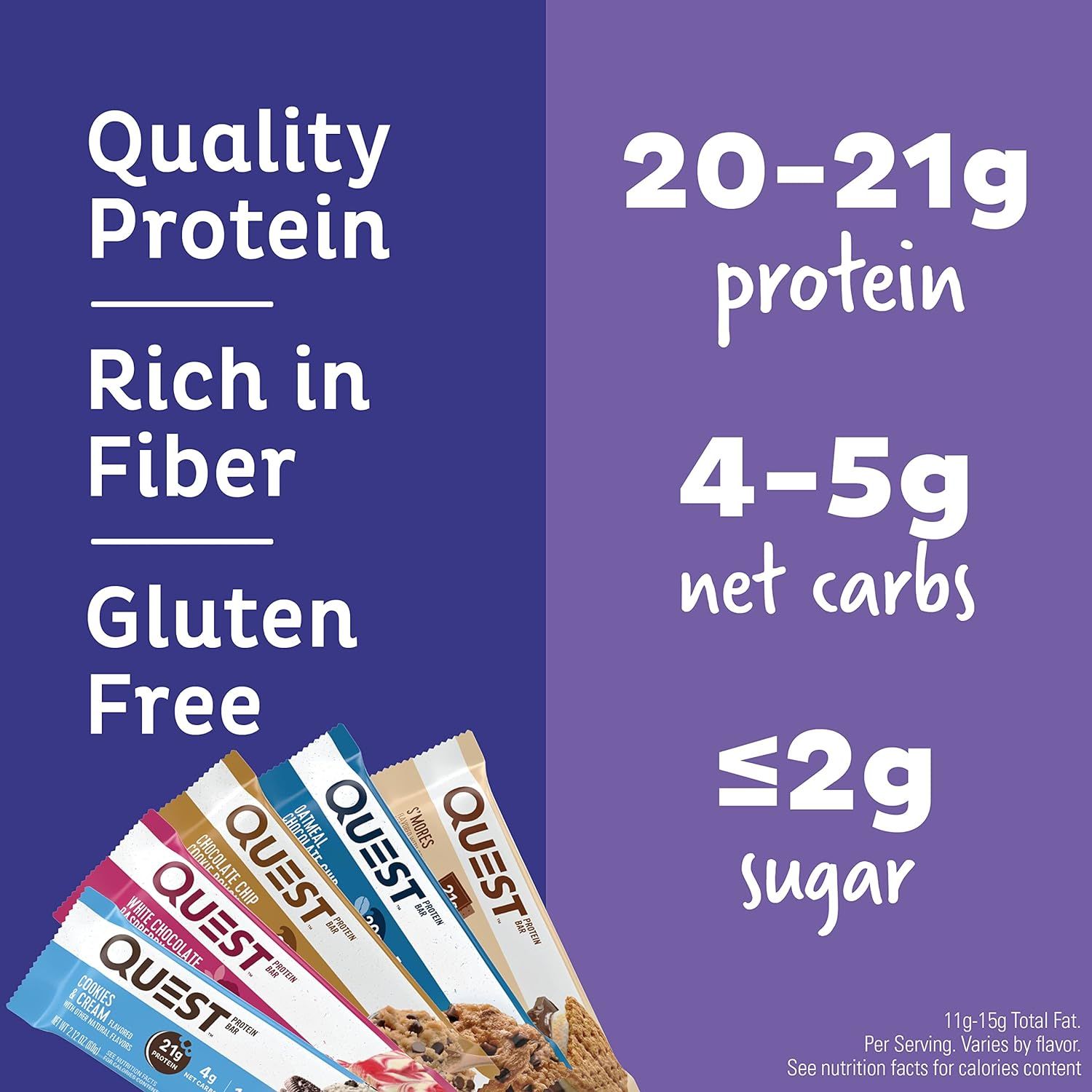 Communicates multiple nutritional benefits and dietary attributes to appeal to health-conscious shoppers looking for protein bars that fit specific dietary…