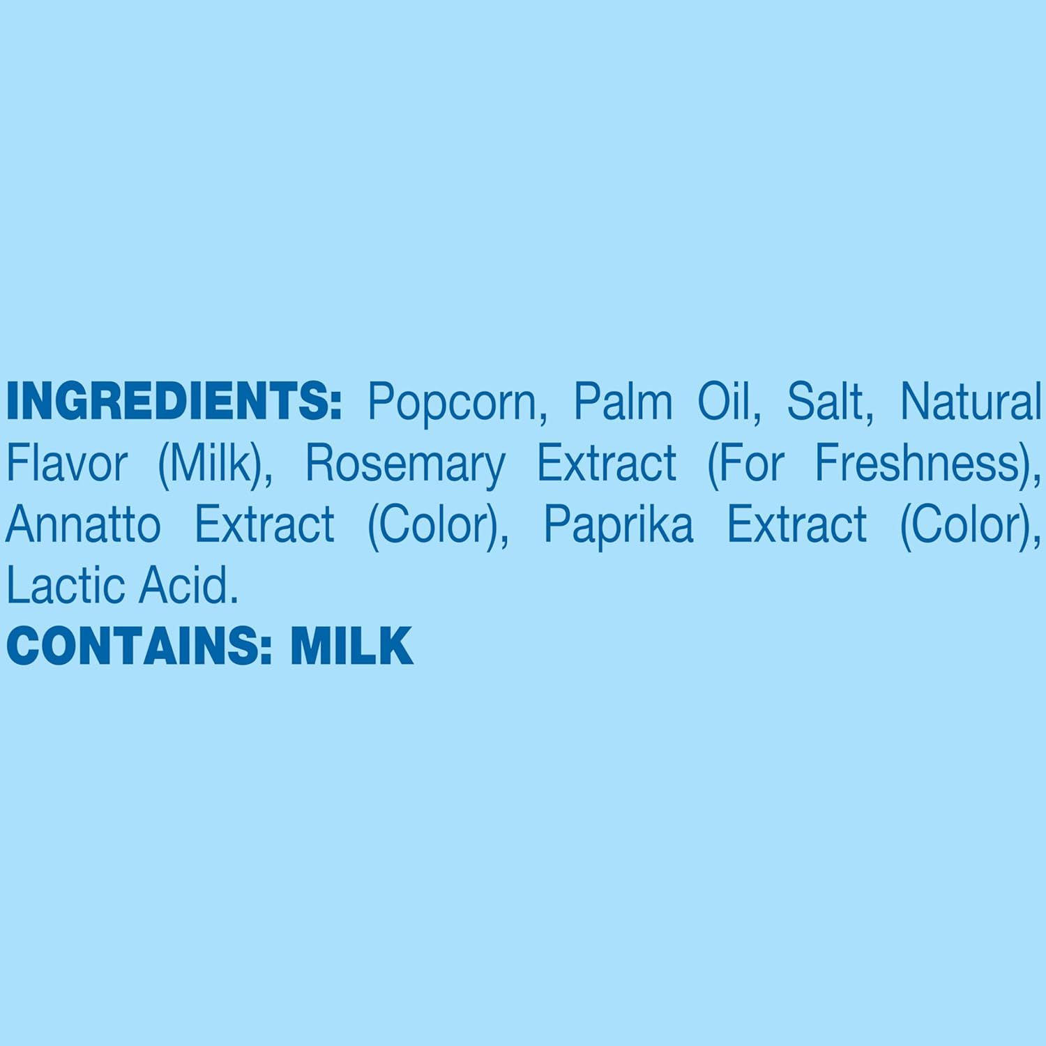 Communicates full ingredient transparency and allergen information (contains milk) to reassure shoppers about product safety and help them make informed…