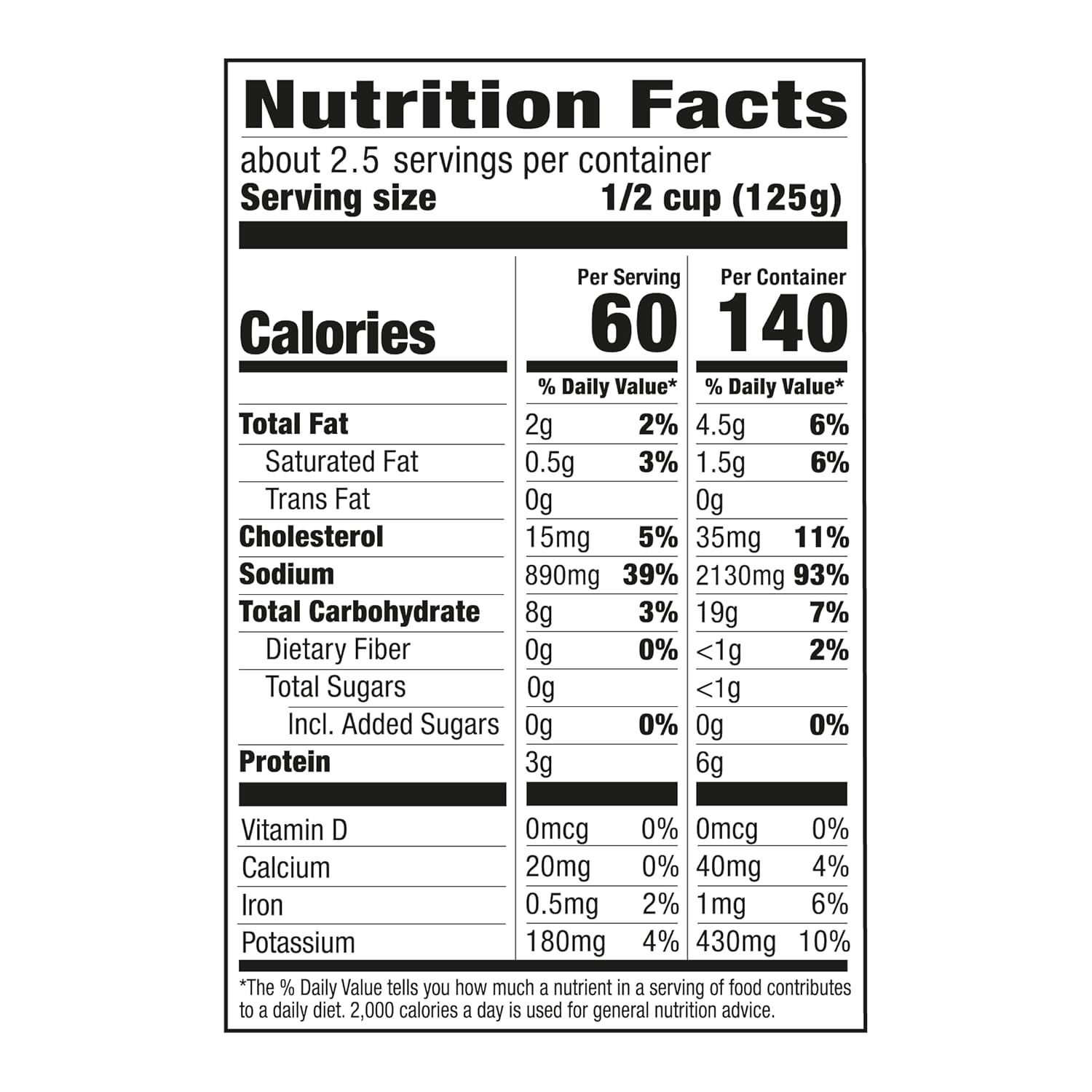 Provides detailed nutritional information to help shoppers make informed dietary decisions and understand the product's nutritional content per serving and…