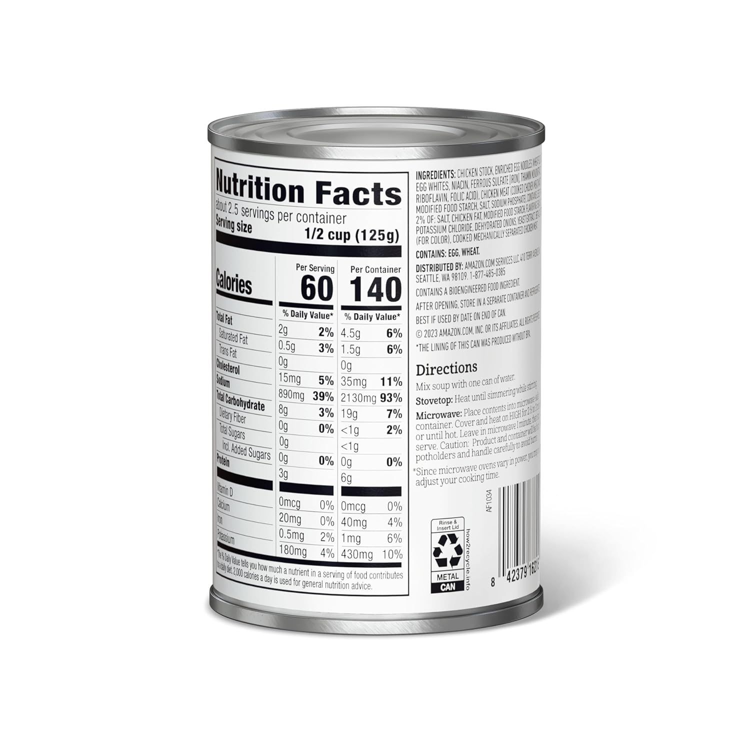 Displays the product packaging with full nutrition facts and ingredients to inform shoppers about nutritional content and help them make informed purchasing…