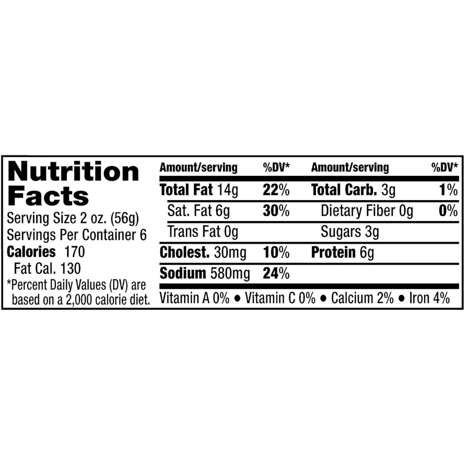 Provides detailed nutritional information to help shoppers make informed dietary decisions and understand the product's calorie, fat, carbohydrate, and protein content per serving.