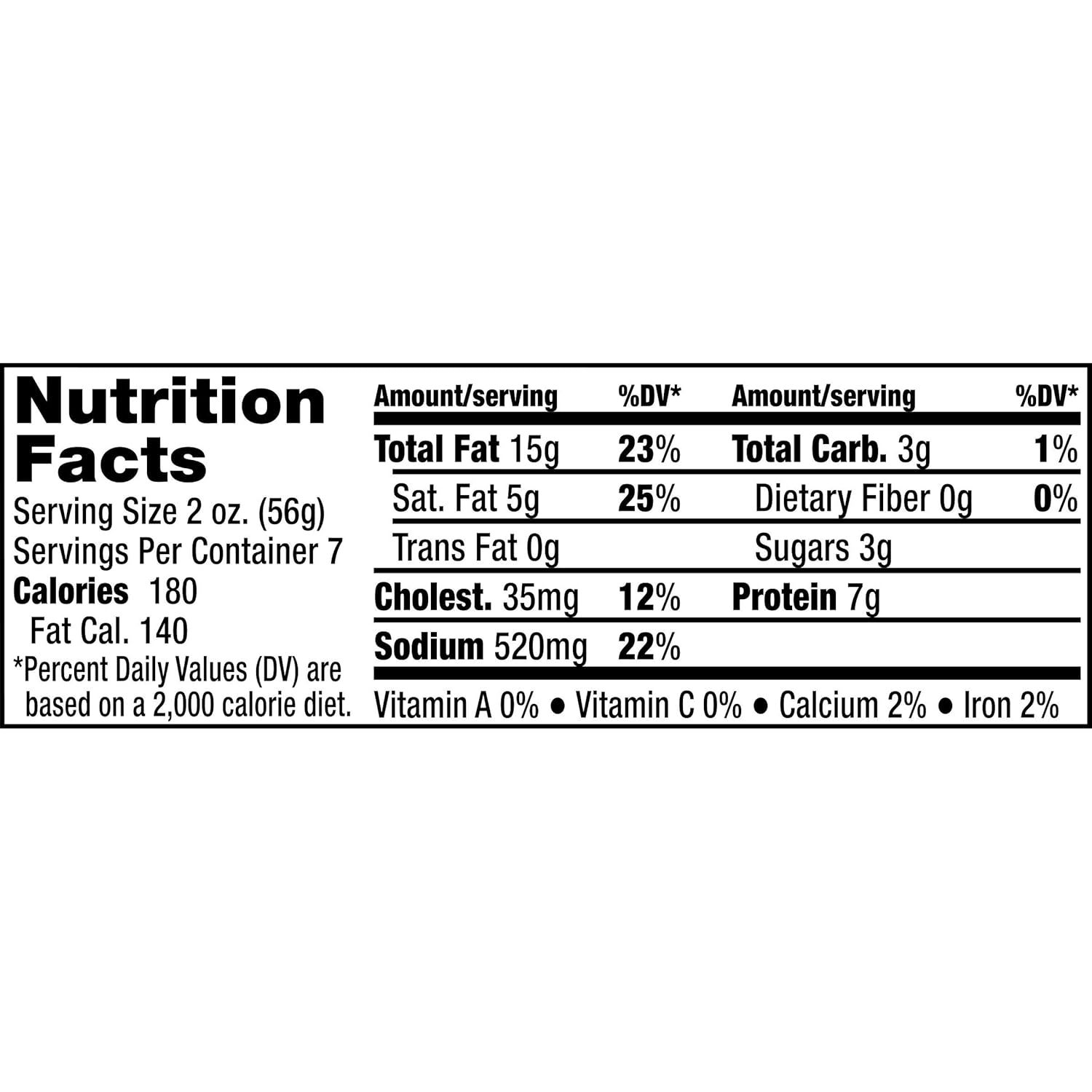 Provides detailed nutritional information to help shoppers make informed dietary decisions and understand the product's calorie, fat, protein, and other nutrient content per serving.