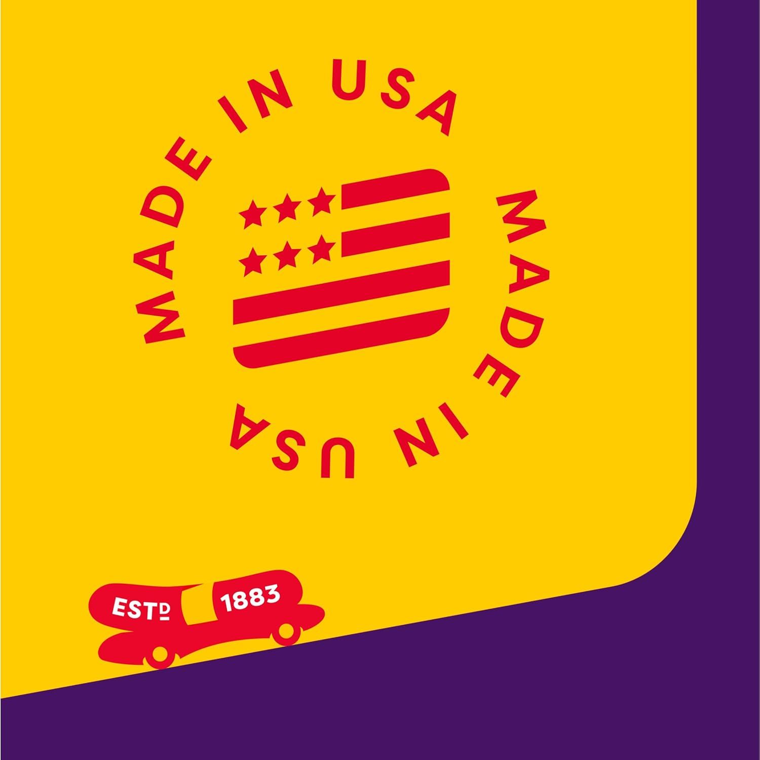 Communicates the brand's American manufacturing origin and long-standing heritage to build trust and credibility with shoppers who value domestic production…