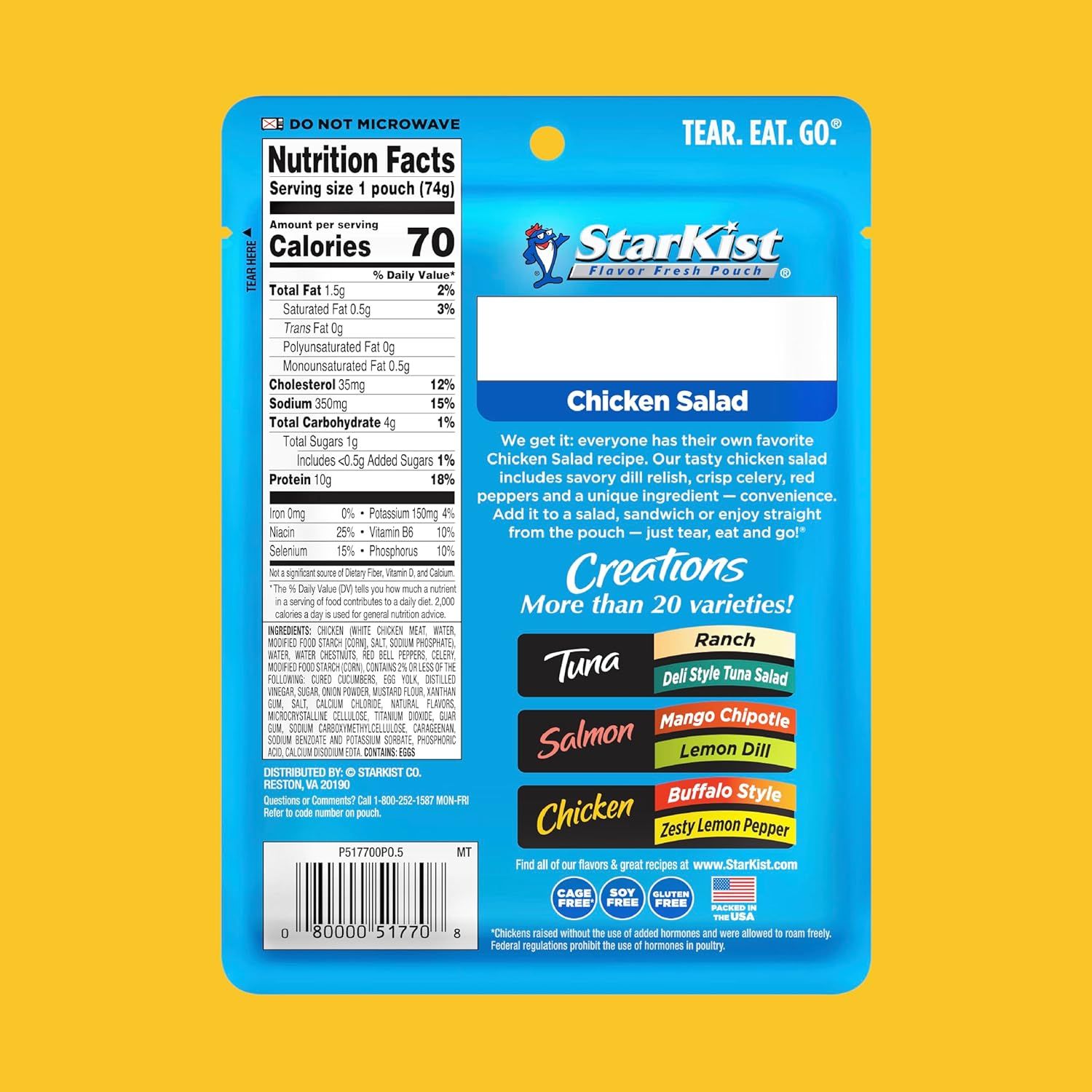 Showcases the StarKist Creations product line with more than 20 varieties available, helping shoppers understand the brand's range of flavor options including…