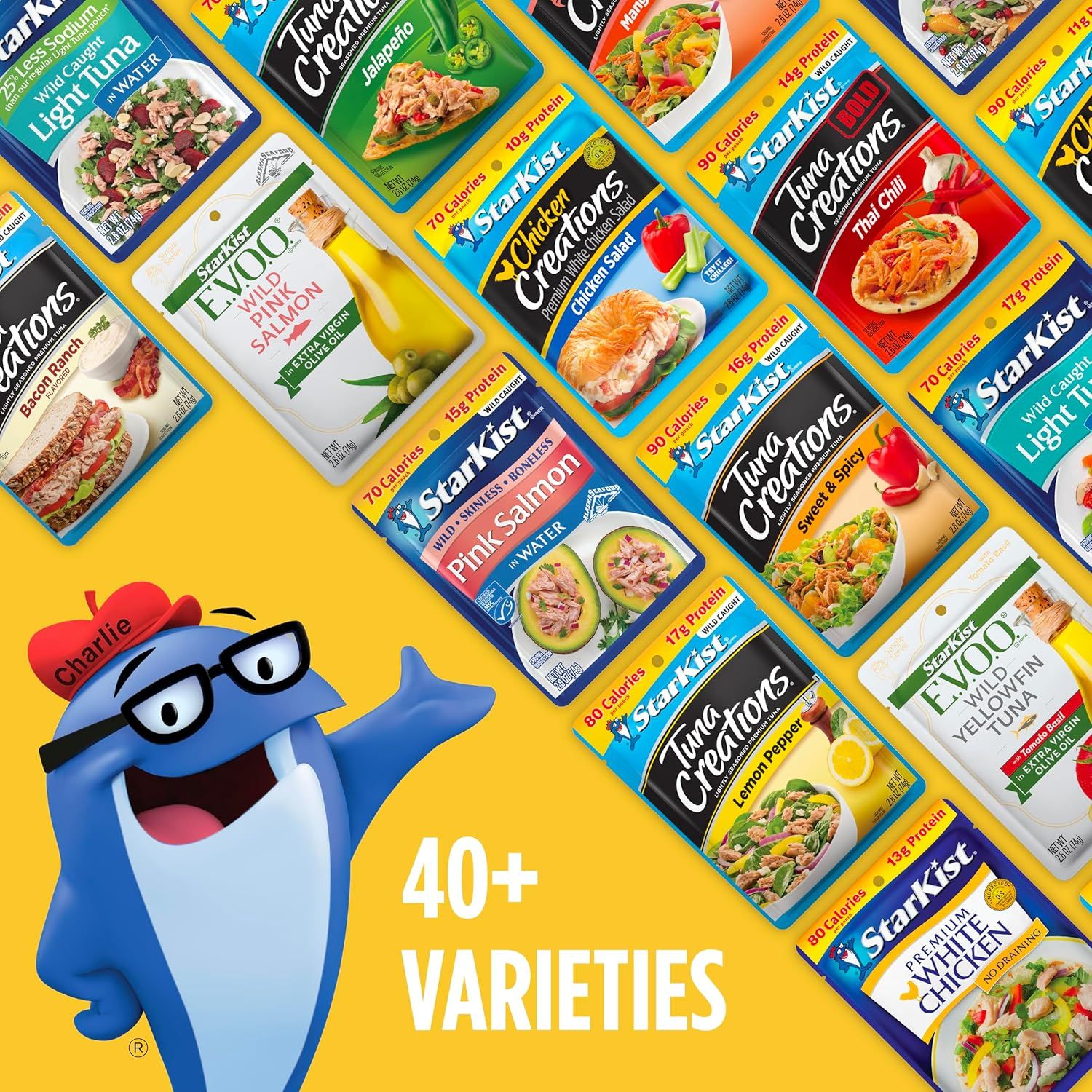Showcases the brand's extensive product portfolio with multiple flavors and varieties to help shoppers understand the breadth of options available and…