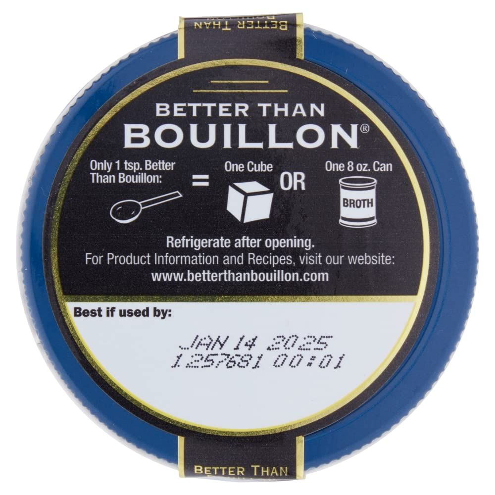 Communicates that one teaspoon of this product equals one bouillon cube or one 8 oz. can of broth, demonstrating superior concentration and value to shoppers. Positions the product as superior to…