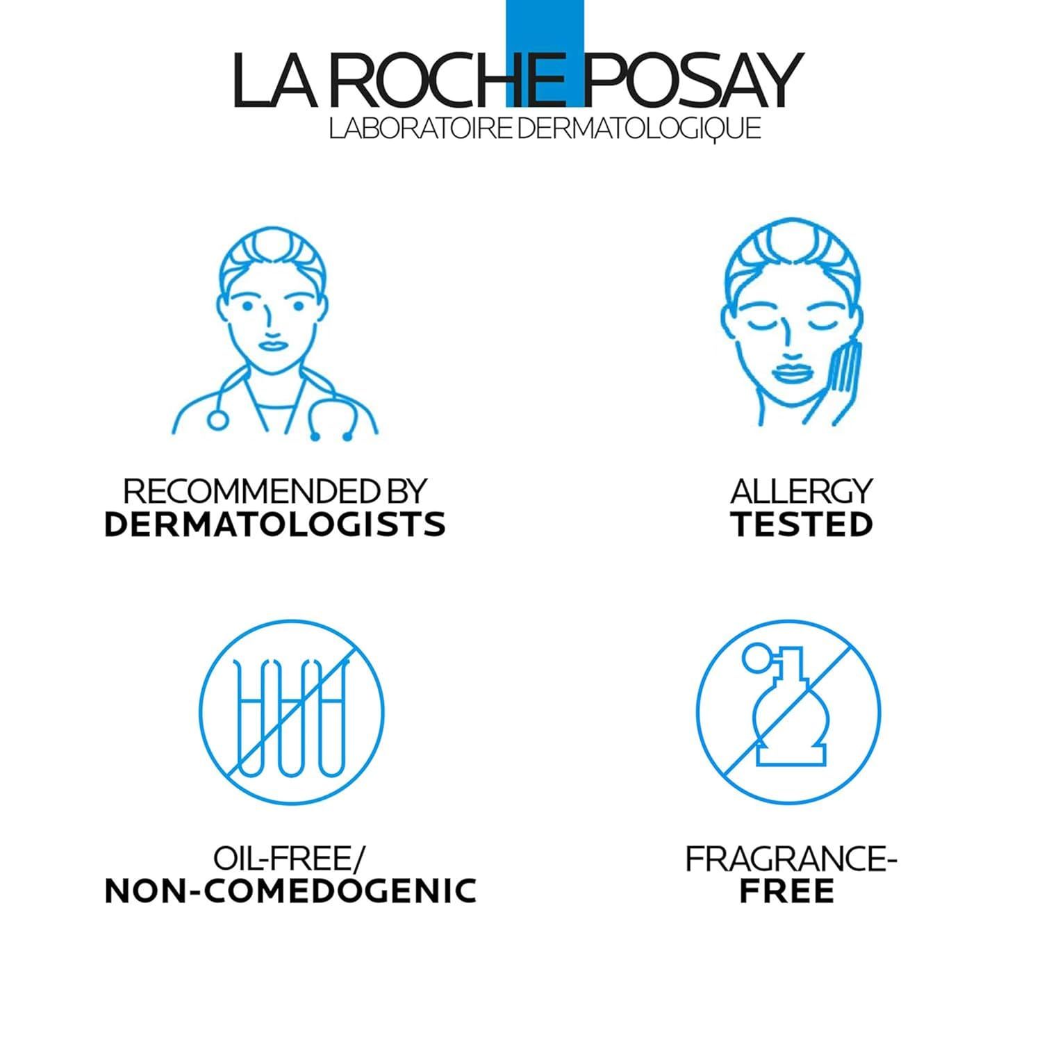 Communicates multiple product benefits in a segmented layout to reassure shoppers that the product is safe, gentle, and professionally endorsed for sensitive skin.