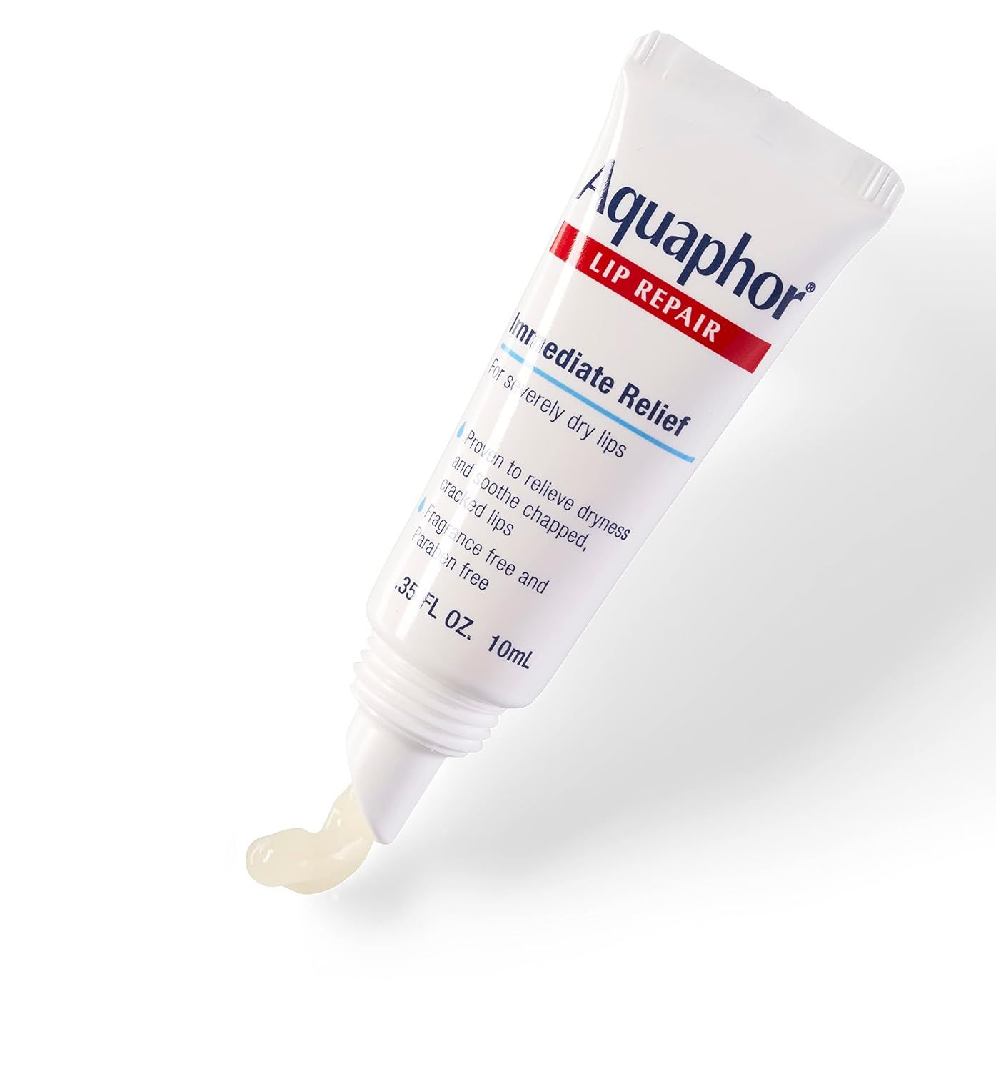 Provides a clean, catalog-style view of the Aquaphor Lip Repair product packaging, allowing shoppers to see the product clearly without distractions.