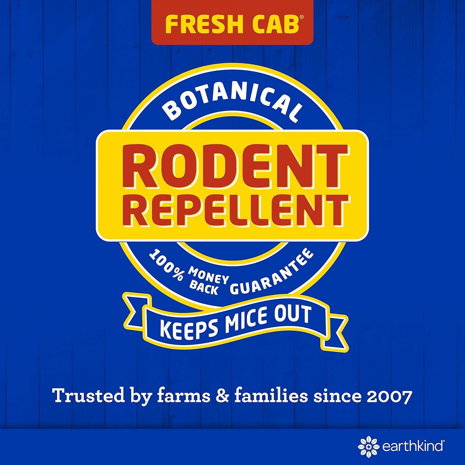 Communicates multiple key selling points of the rodent repellent: its botanical/natural formulation, the money-back guarantee for risk-free purchase, and its…