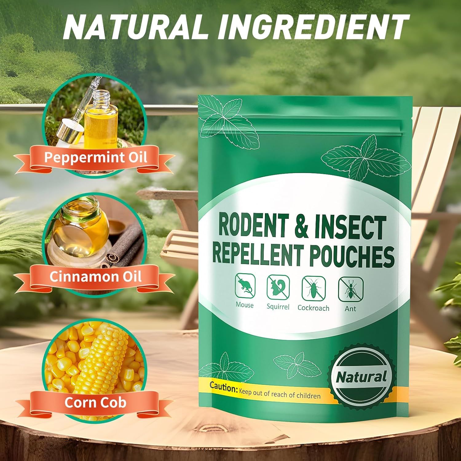 Breaks down the natural ingredients used in the rodent and insect repellent pouches to reassure shoppers about the product's natural composition and…