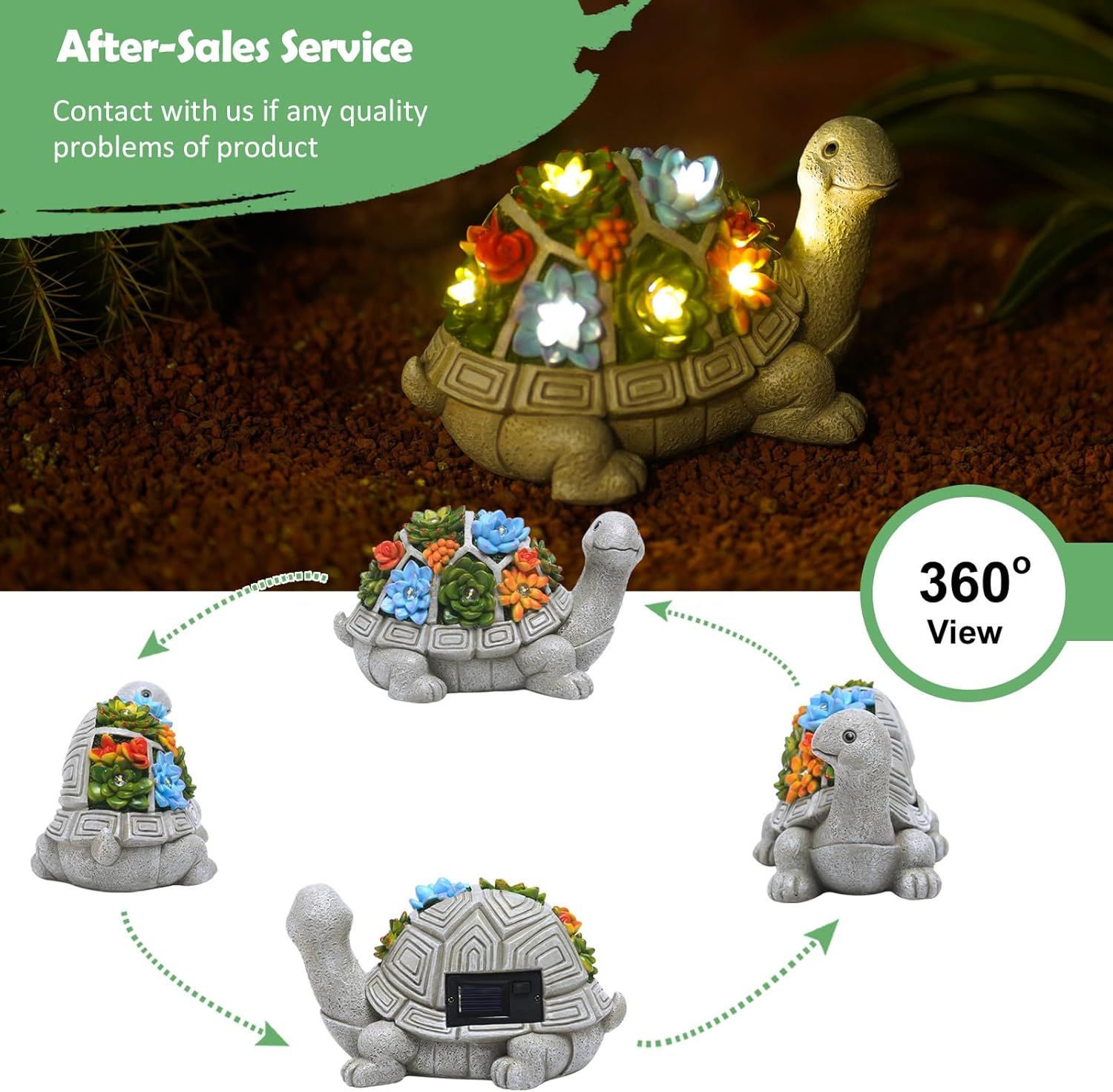 Demonstrates the product's design from all angles to give shoppers confidence in the appearance and build quality, while also reassuring them of after-sales…