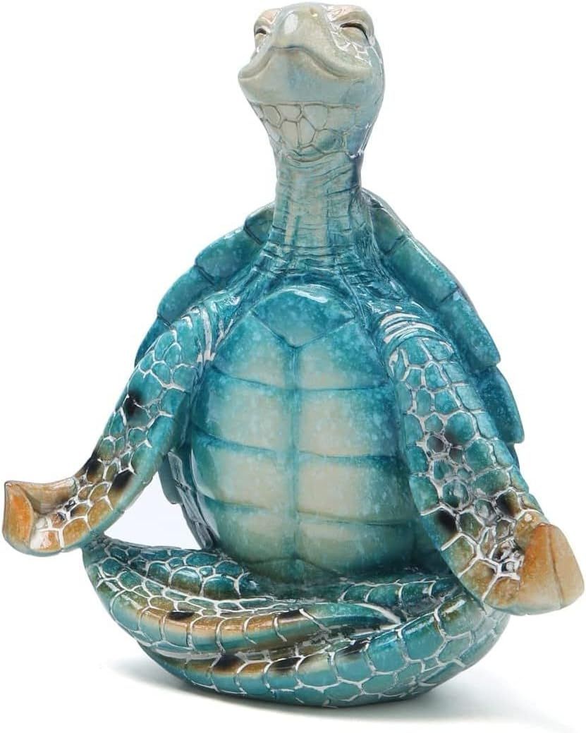Displays the decorative turtle figurine in a clean, catalog-style presentation to show the product's design, color, and craftsmanship without distractions.
