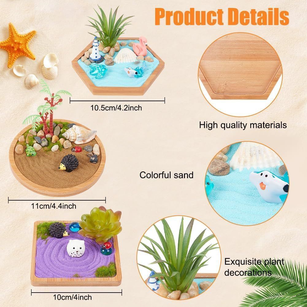 This image showcases multiple distinct product features and benefits in a segmented layout, highlighting the quality materials, decorative elements, and size…