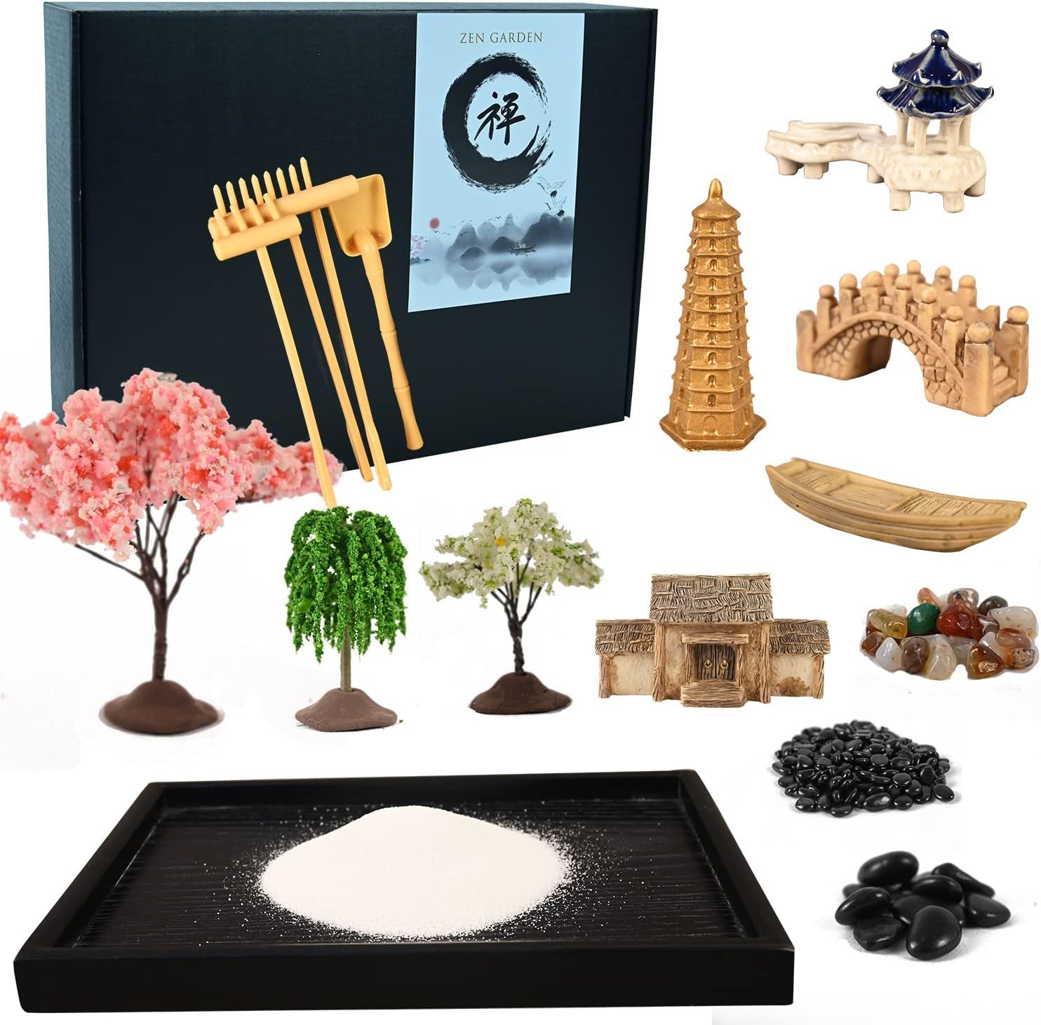 Shows all the components included in the Zen Garden kit to help shoppers understand the complete value and variety of items they will receive with their…
