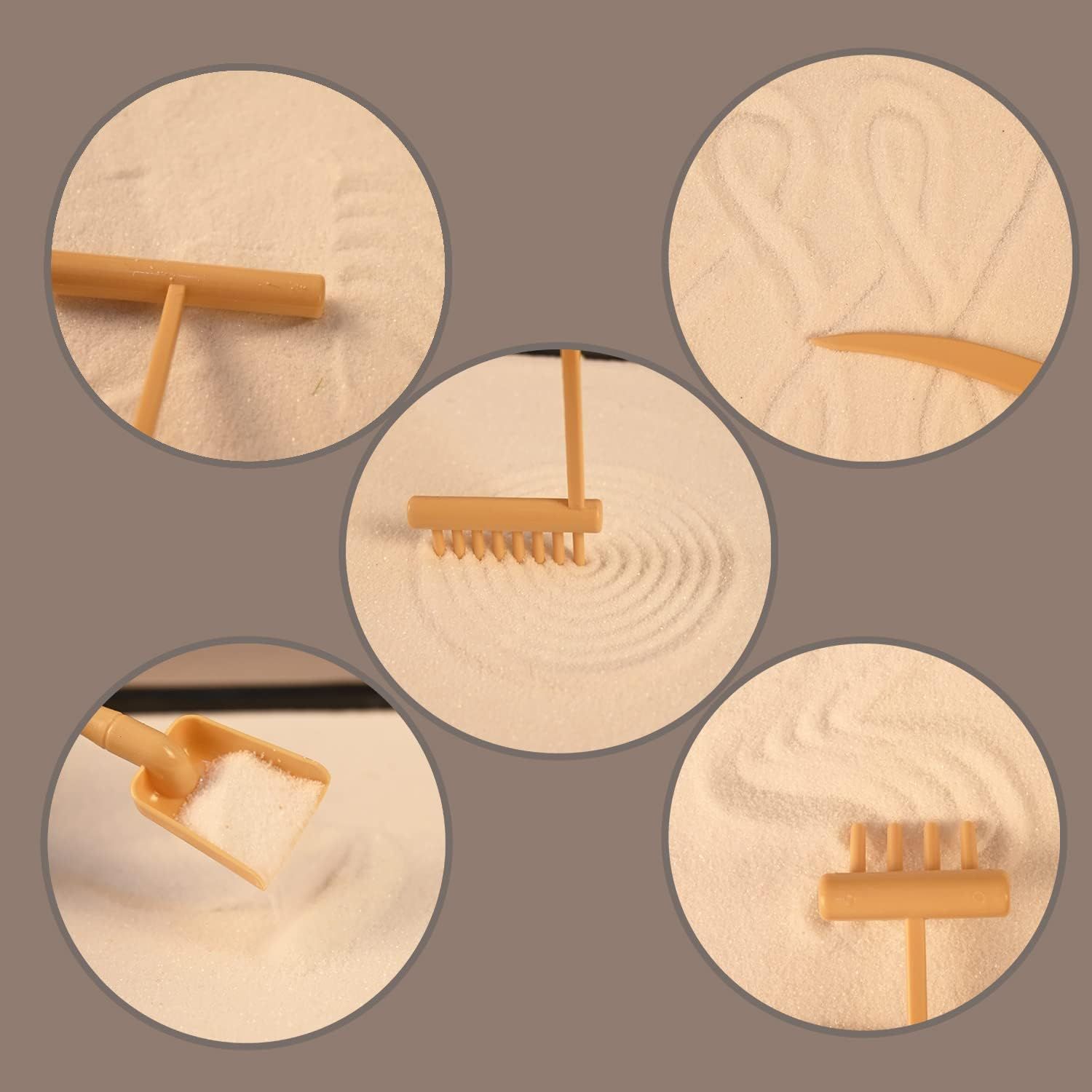 Demonstrates the versatility of the sand play tool set by showing multiple different ways to use the various tools to create patterns, textures, and designs…