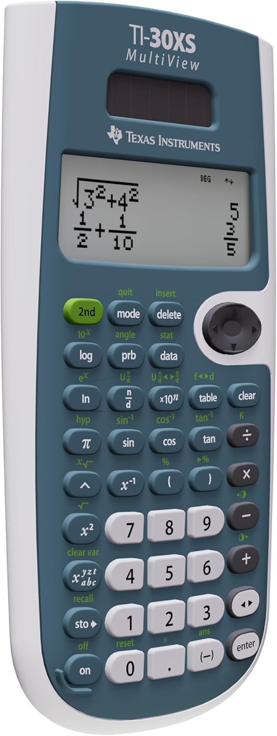 Provides a clean, catalog-style view of the Texas Instruments TI-30XS calculator to show the product clearly without distractions.
