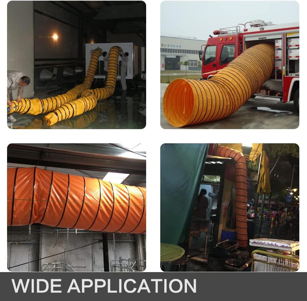 Demonstrates the product's versatility by showing it in multiple real-world applications including emergency response, industrial ventilation, construction,…