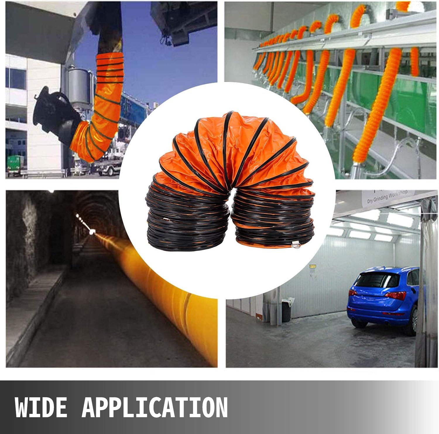 Demonstrates the product's versatility by showing it in multiple industrial and commercial environments including outdoor industrial settings, manufacturing facilities, tunnels, and automotive…