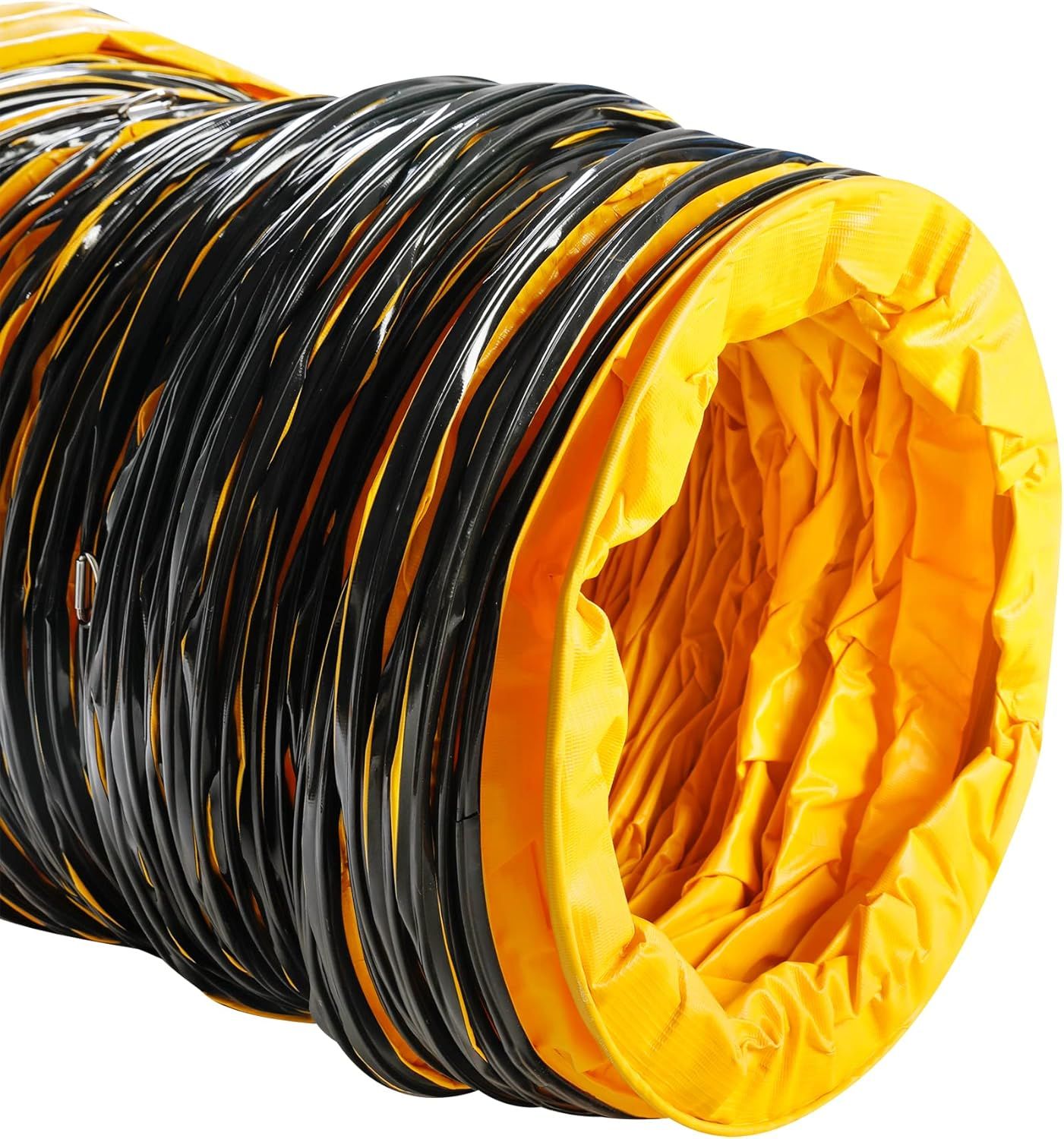 Provides a clean, catalog-style view of the flexible ducting product showing its construction and materials without distractions.
