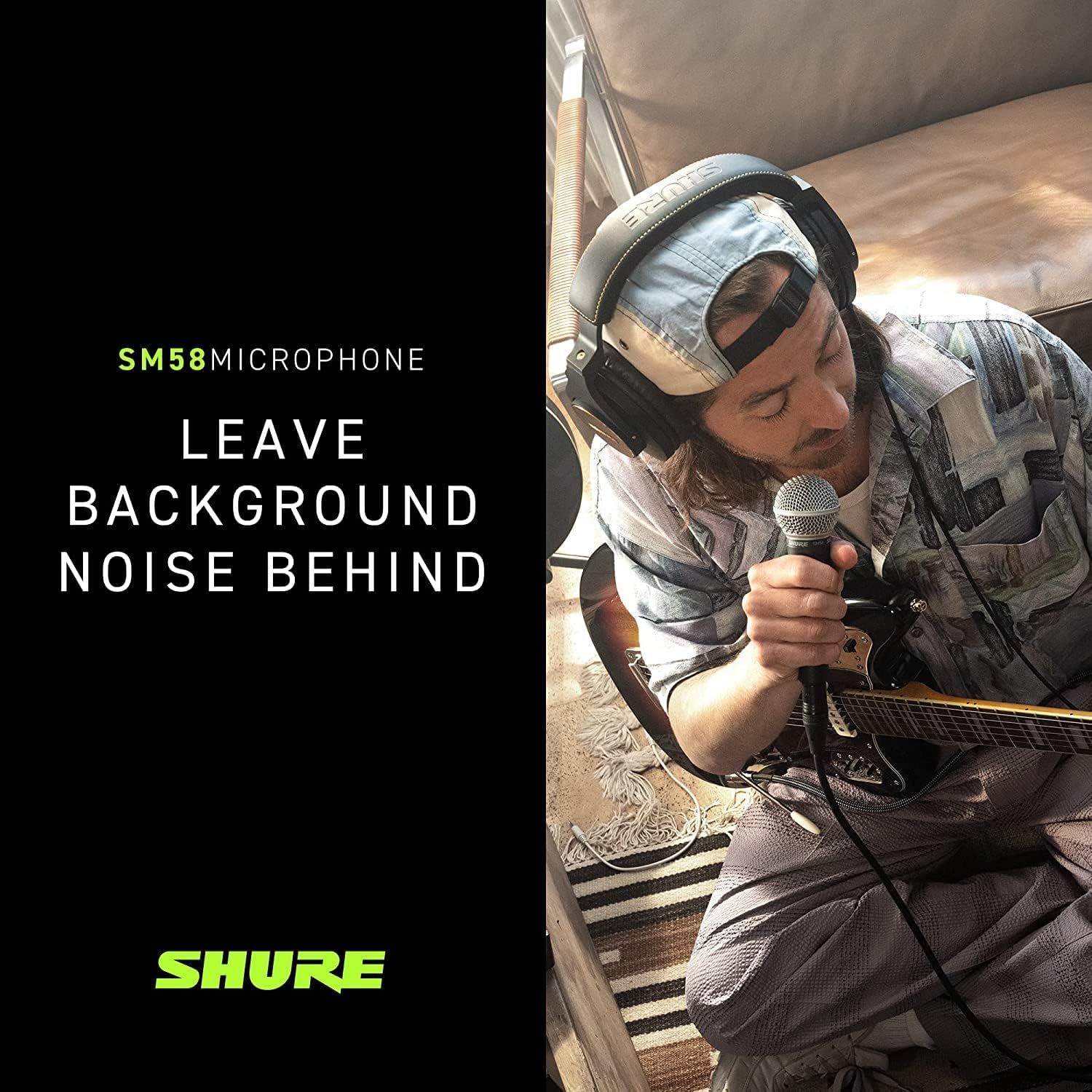 Communicates that the SM58 microphone effectively isolates vocals and rejects background noise, making it ideal for recording in noisy environments.