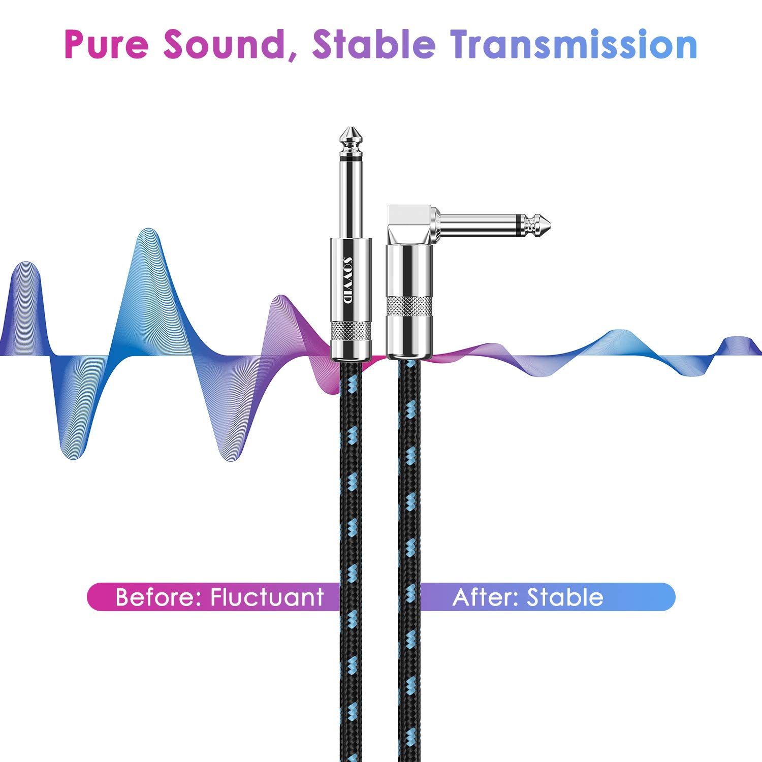 Demonstrates the transformation from fluctuant, unstable audio signal to pure, stable transmission, proving the cable's effectiveness in delivering consistent…