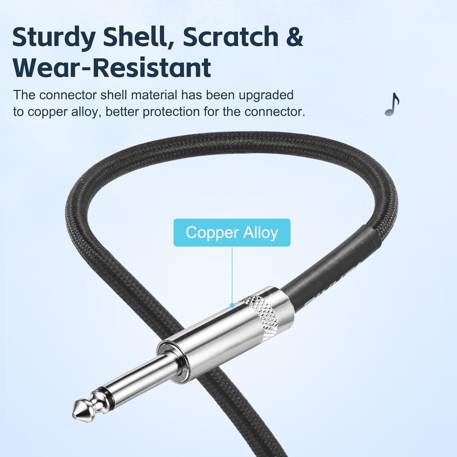 Highlights the upgraded copper alloy material used in the connector shell to communicate durability and superior protection against scratches and wear.…