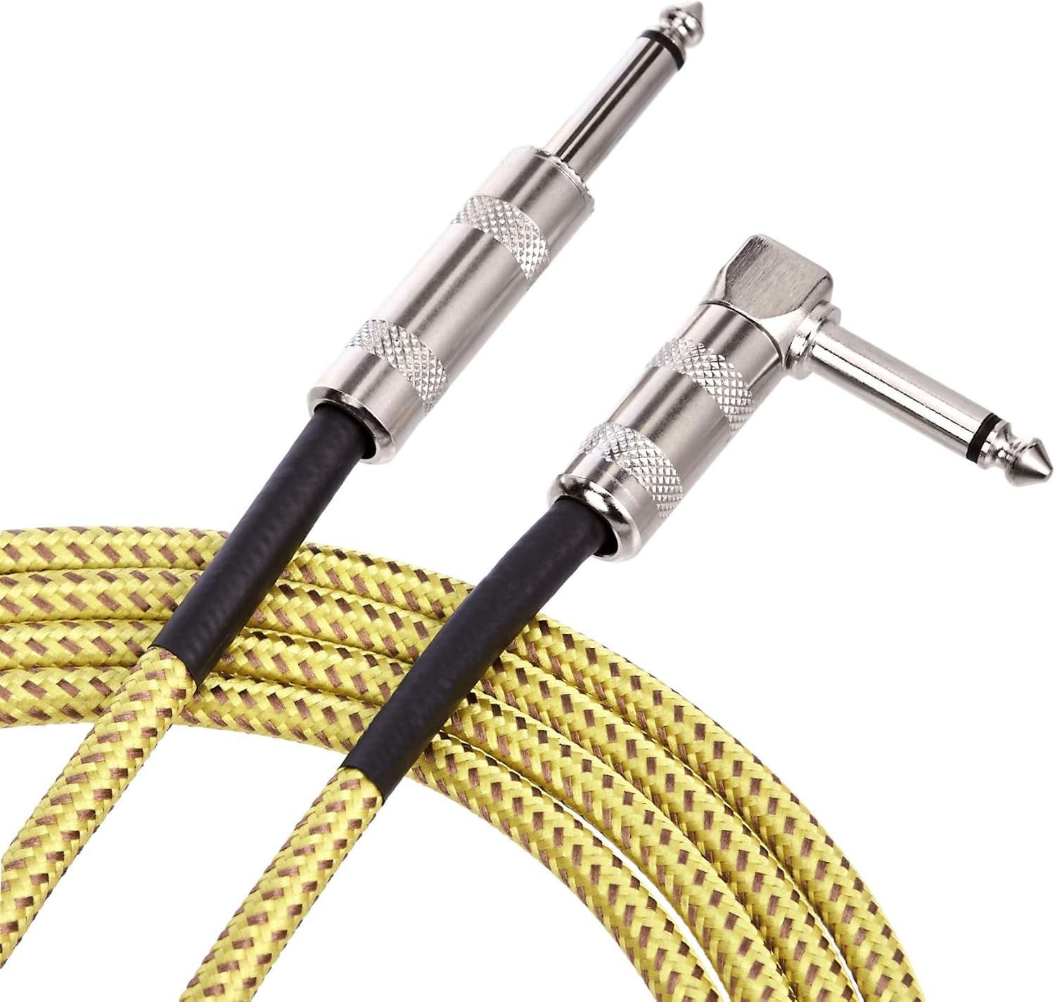 Provides a clean, catalog-style view of the guitar cable with connectors on a white background, allowing shoppers to see the product clearly without…