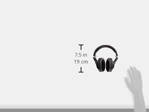 Communicates the physical size of the headphones using exact measurements (7.5 in / 19 cm) with a reference hand for scale, helping shoppers understand how…